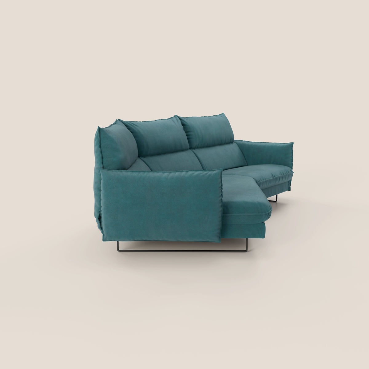 Monamour divano moderno angolare con opzione relax elettrico in microfibra smacchiabile impermeabile T11 petrolio - divitt.sbs