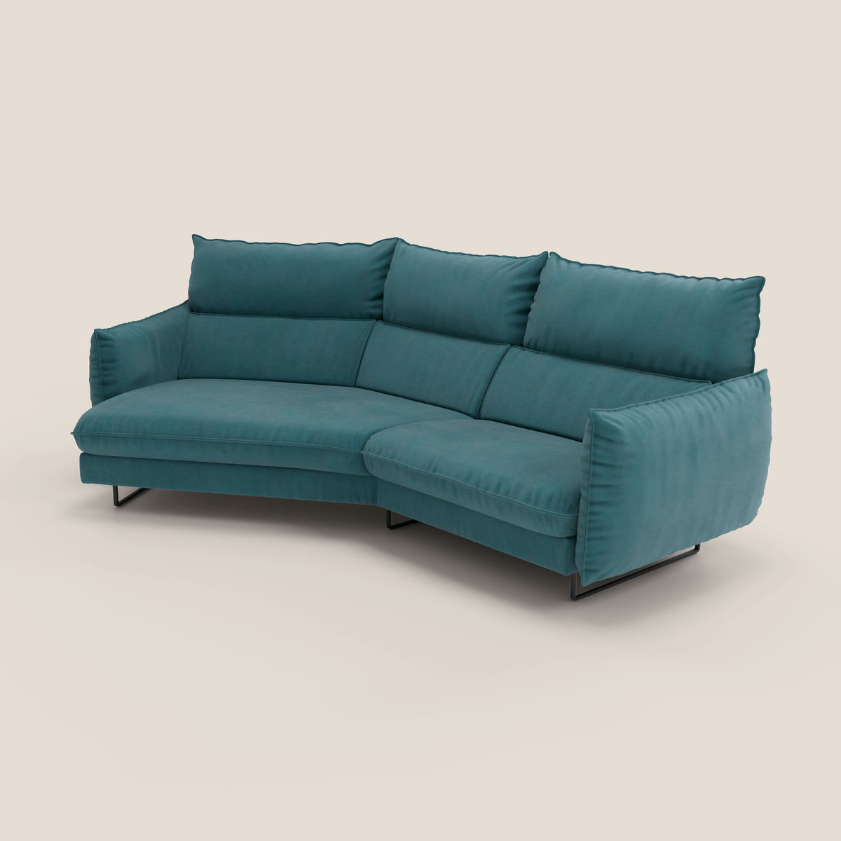 Monamour divano moderno angolare con opzione relax elettrico in microfibra smacchiabile impermeabile T11 petrolio - divitt.sbs
