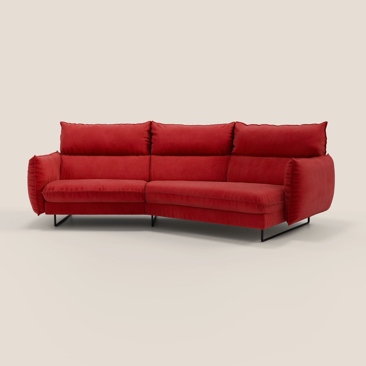 Monamour divano moderno angolare con opzione relax elettrico in microfibra smacchiabile impermeabile T11 rosso - divitt.sbs