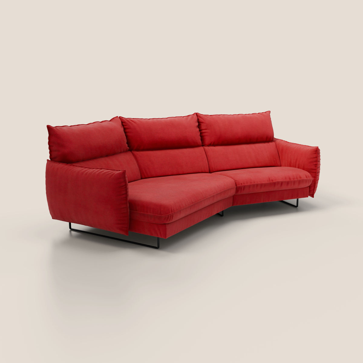 Monamour divano moderno angolare con opzione relax elettrico in microfibra smacchiabile impermeabile T11 rosso - divitt.sbs