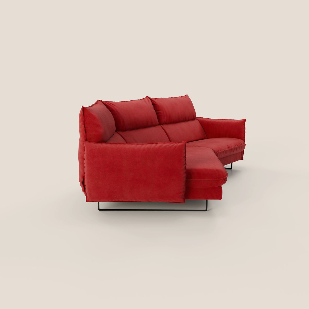 Monamour divano moderno angolare con opzione relax elettrico in microfibra smacchiabile impermeabile T11 rosso - divitt.sbs