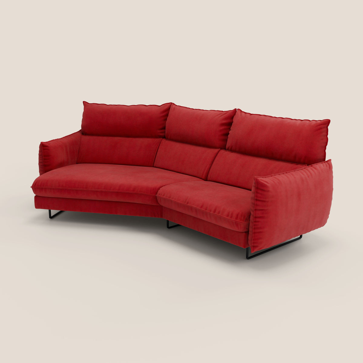 Monamour divano moderno angolare con opzione relax elettrico in microfibra smacchiabile impermeabile T11 rosso - divitt.sbs