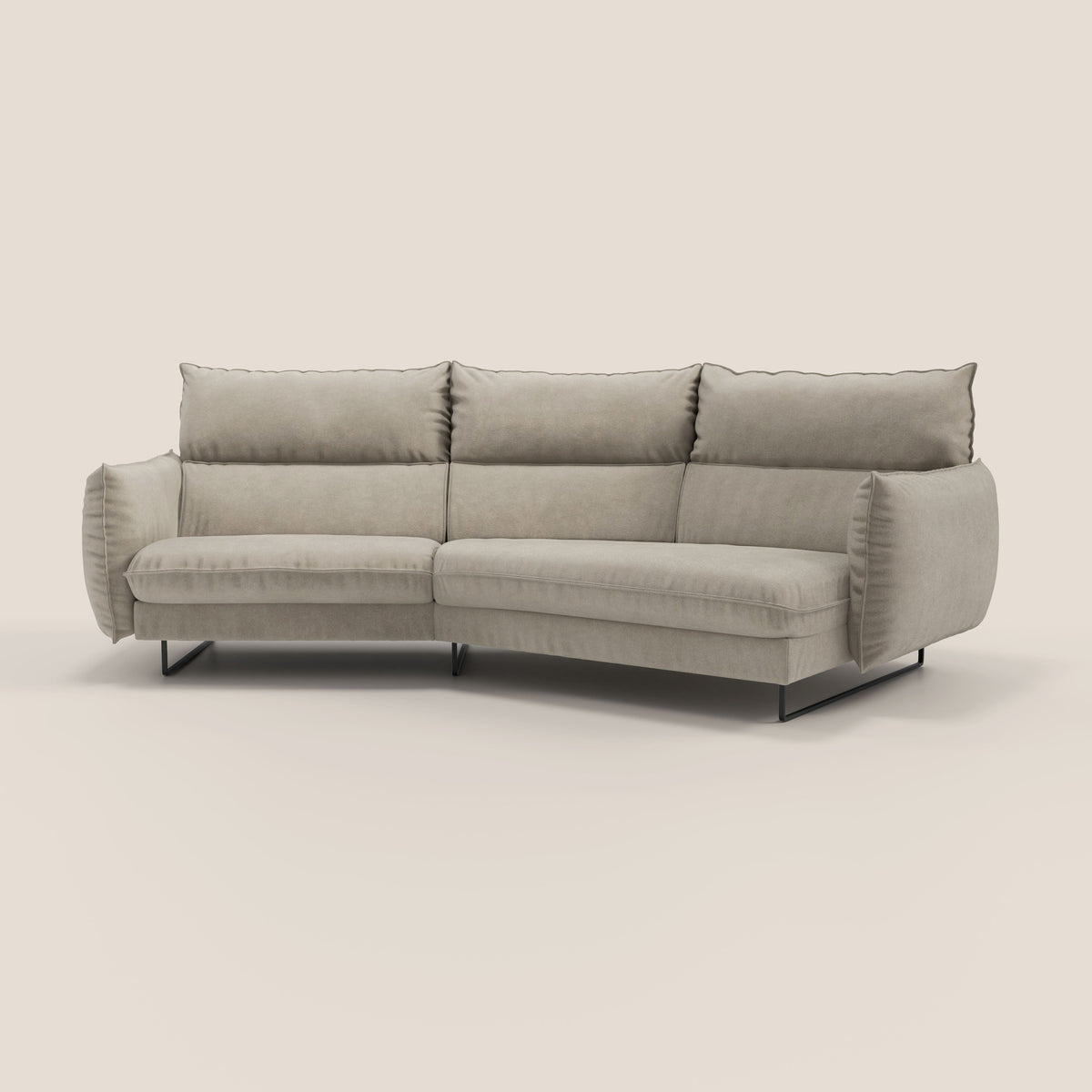 Monamour divano moderno angolare con opzione relax elettrico in microfibra smacchiabile impermeabile T11 tortora - divitt.sbs