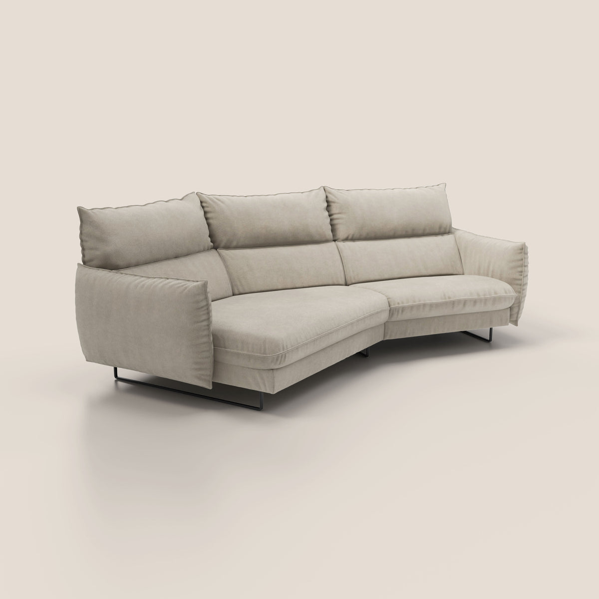 Monamour divano moderno angolare con opzione relax elettrico in microfibra smacchiabile impermeabile T11 tortora - divitt.sbs