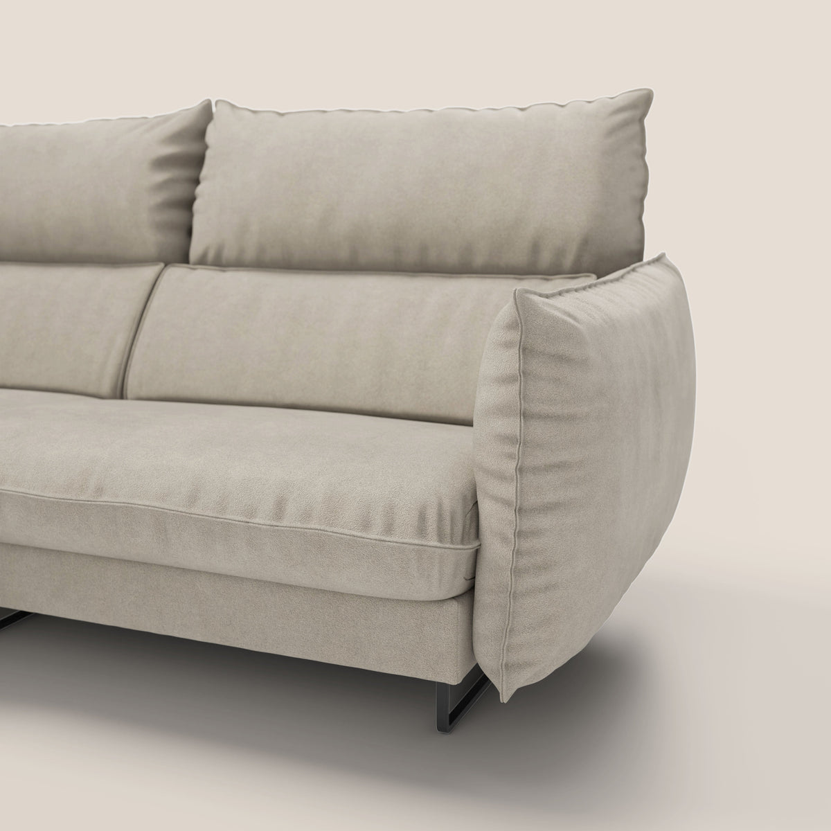 Monamour divano moderno angolare con opzione relax elettrico in microfibra smacchiabile impermeabile T11 tortora - divitt.sbs