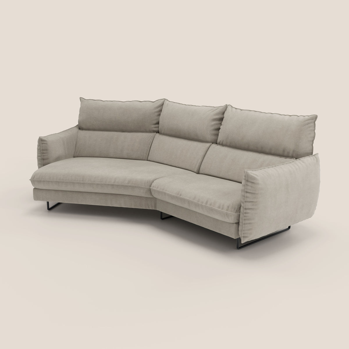 Monamour divano moderno angolare con opzione relax elettrico in microfibra smacchiabile impermeabile T11 tortora - divitt.sbs