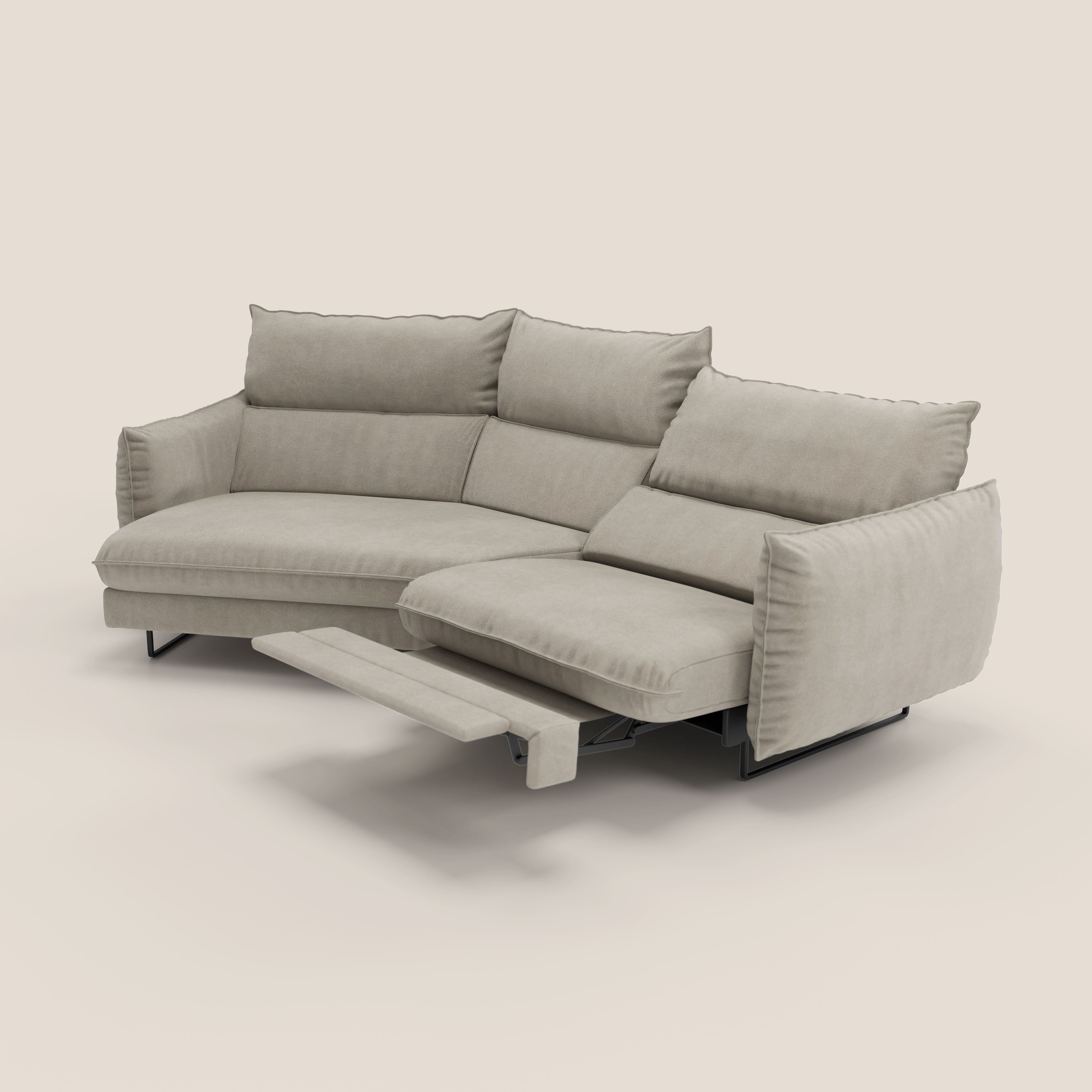 Monamour divano moderno angolare con opzione relax elettrico in microfibra smacchiabile impermeabile T11 tortora - divitt.sbs