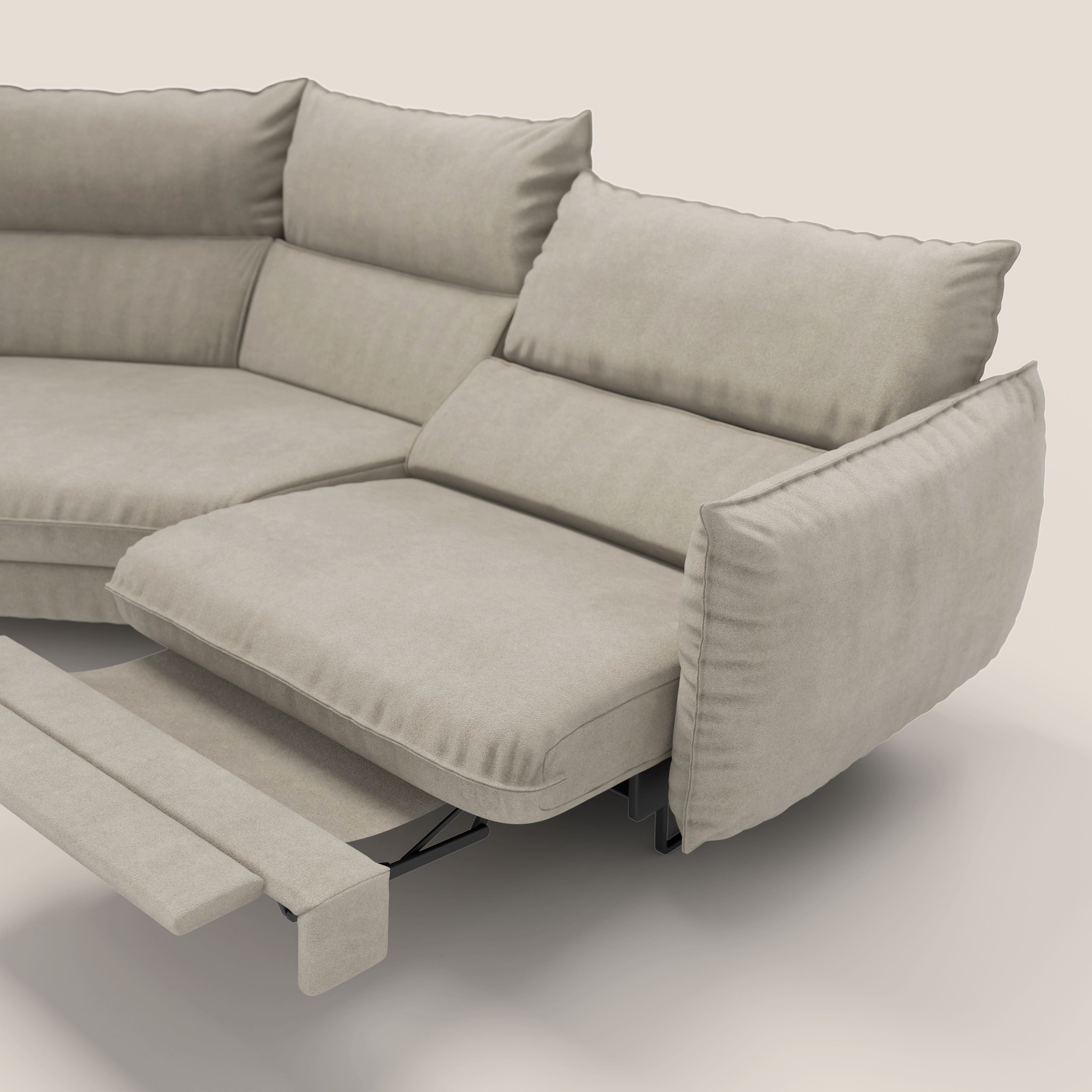 Monamour divano moderno angolare con opzione relax elettrico in microfibra smacchiabile impermeabile T11 tortora - divitt.sbs