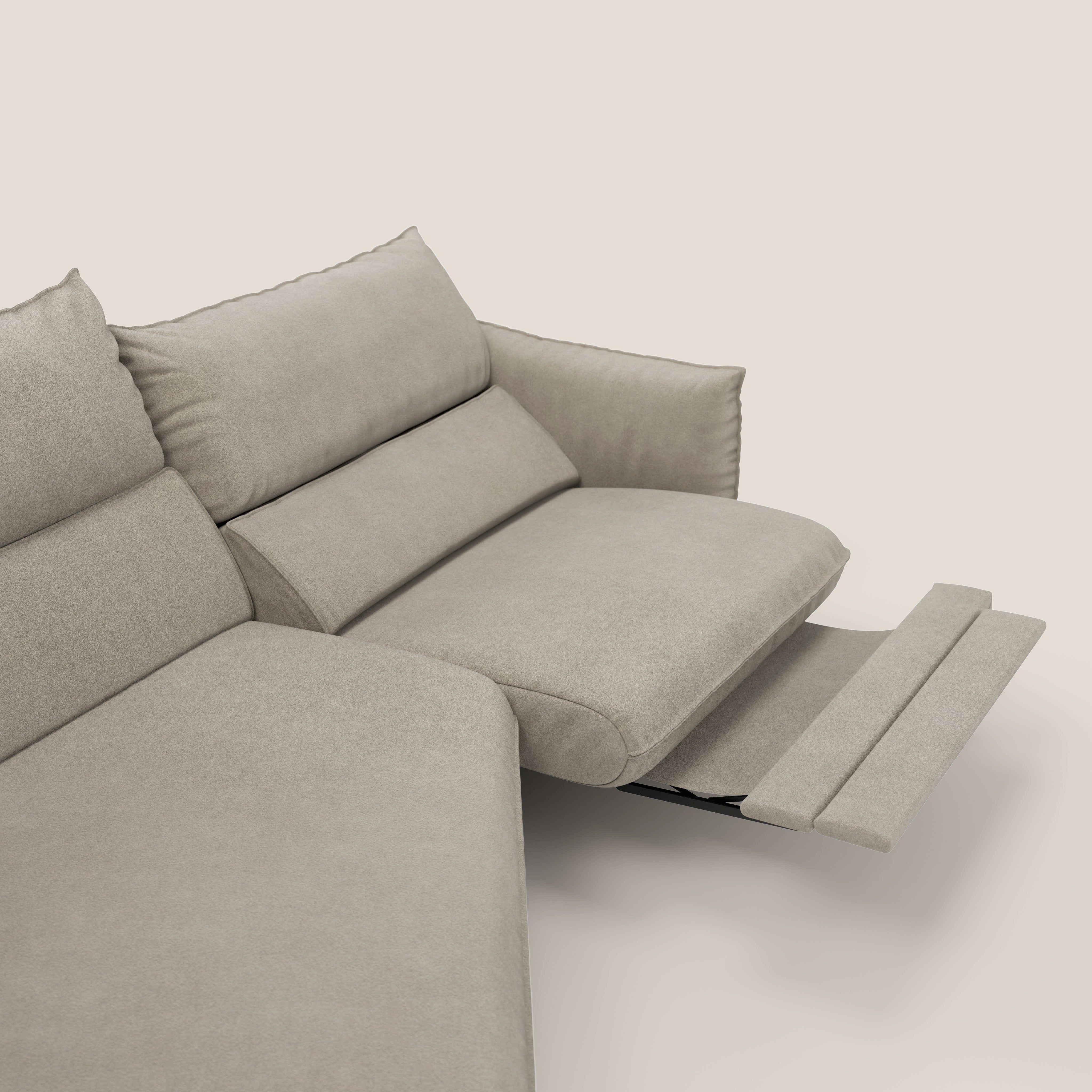 Monamour divano moderno angolare con opzione relax elettrico in microfibra smacchiabile impermeabile T11 tortora - divitt.sbs