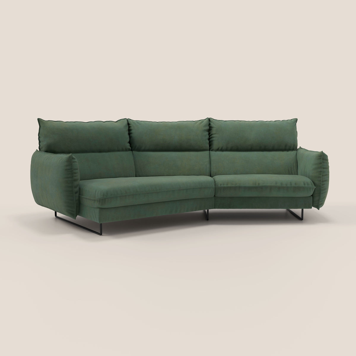 Monamour divano moderno angolare con opzione relax elettrico in microfibra smacchiabile impermeabile T11 verde - divitt.sbs