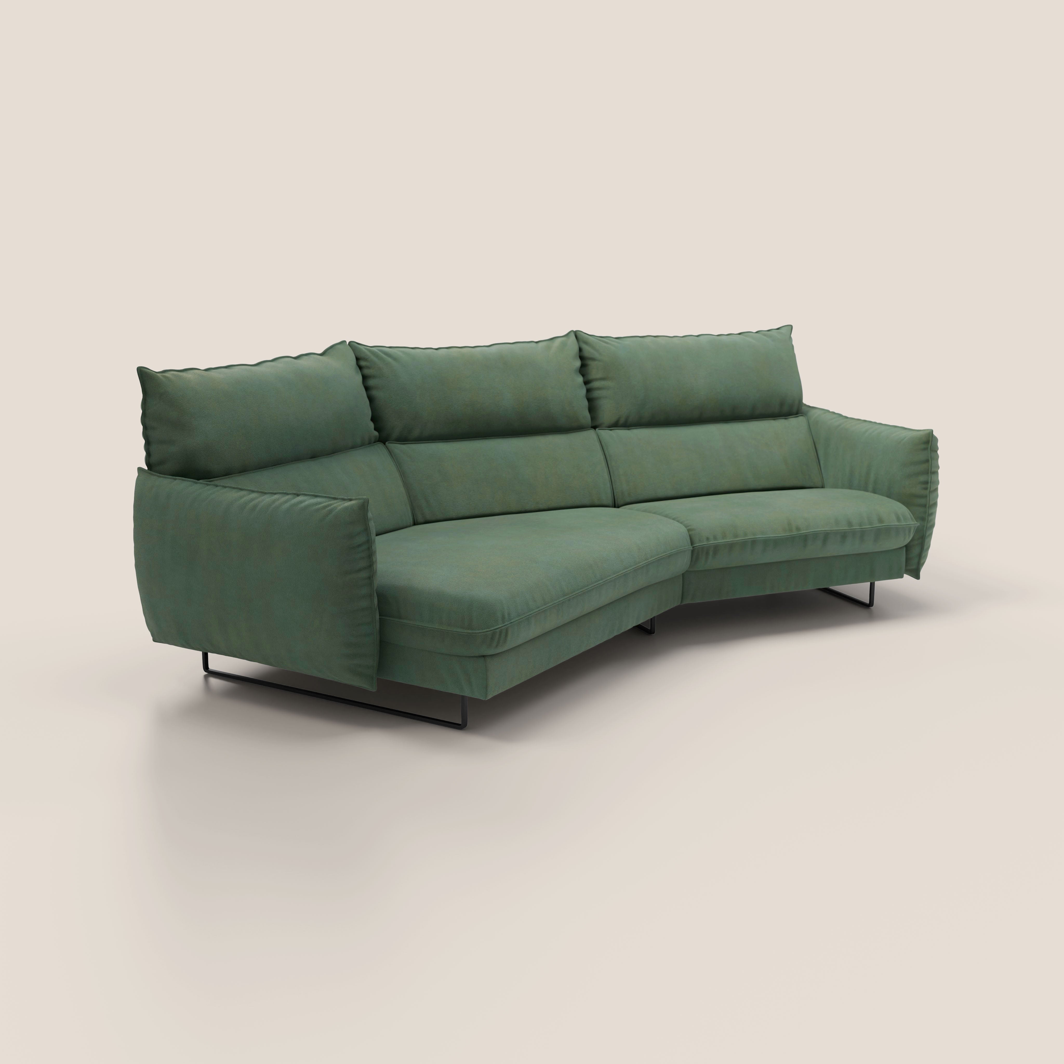 Monamour divano moderno angolare con opzione relax elettrico in microfibra smacchiabile impermeabile T11 verde - divitt.sbs