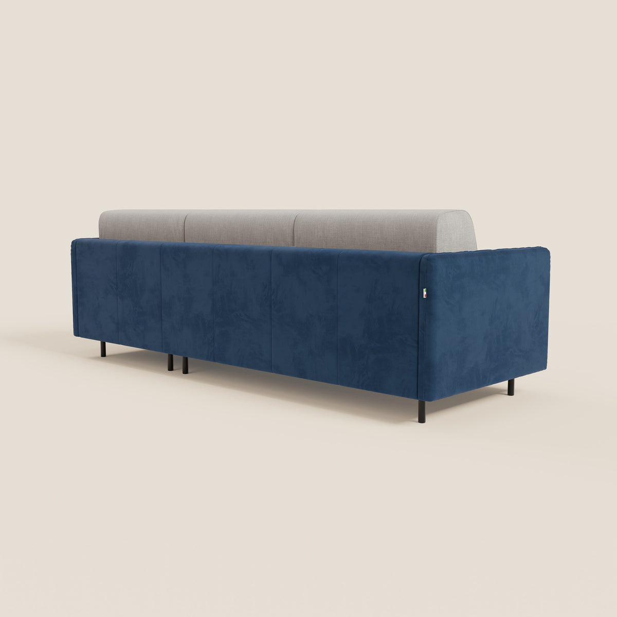 Narciso divano letto angolare con materasso alto 18 cm e penisola contenitore in tessuto bicolore impermeabile T11 e T06 - divitt.sbs