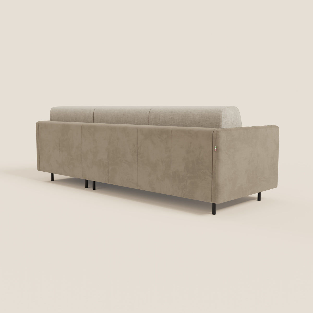 Narciso divano letto angolare con materasso alto 18 cm e penisola contenitore in tessuto bicolore impermeabile T11 e T06 - divitt.sbs