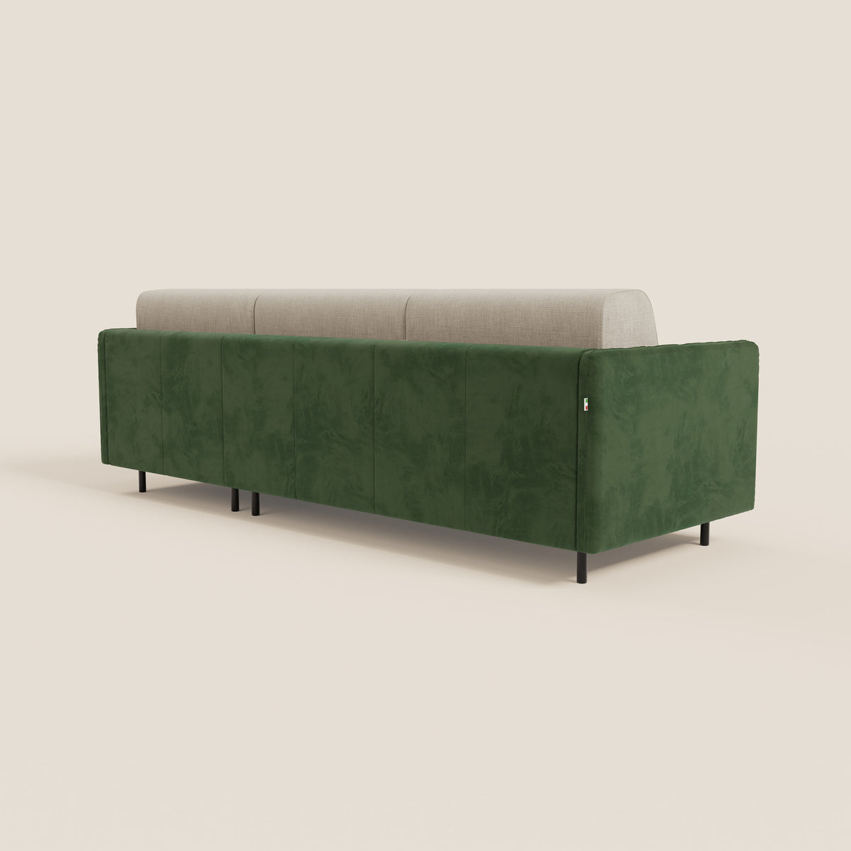 Narciso divano letto angolare con materasso alto 18 cm e penisola contenitore in tessuto bicolore impermeabile T11 e T06 - divitt.sbs