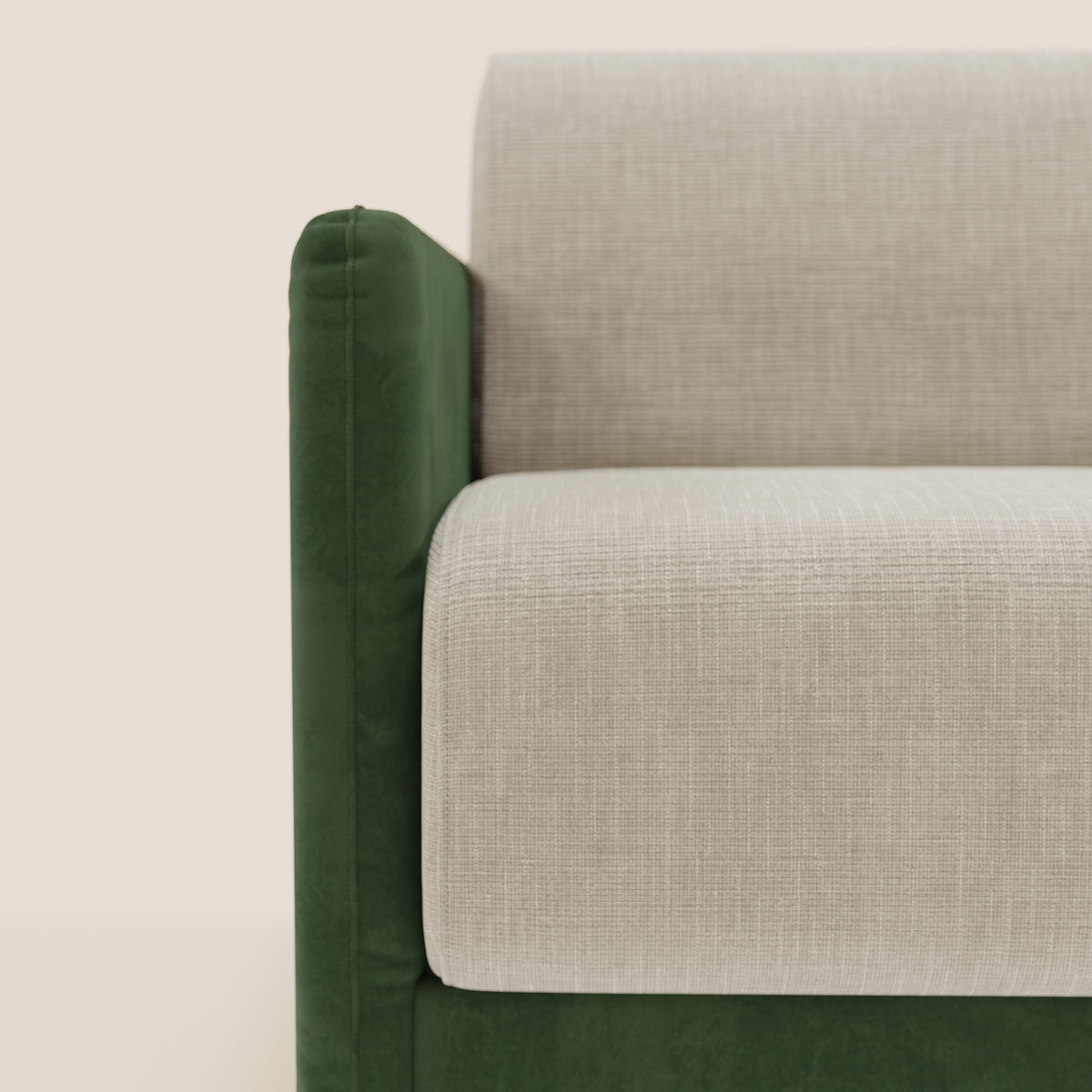 Narciso divano letto angolare con materasso alto 18 cm e penisola contenitore in tessuto bicolore impermeabile T11 e T06 - divitt.sbs