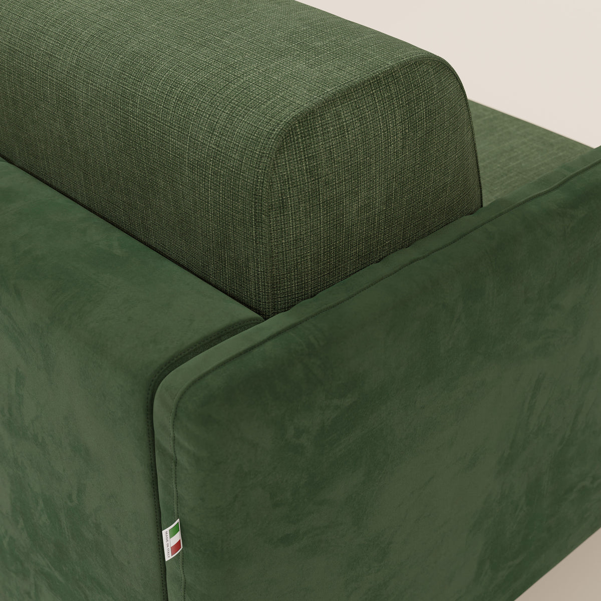 Narciso divano letto angolare con materasso alto 18 cm e penisola contenitore in tessuto bicolore impermeabile T11 e T06 - divitt.sbs
