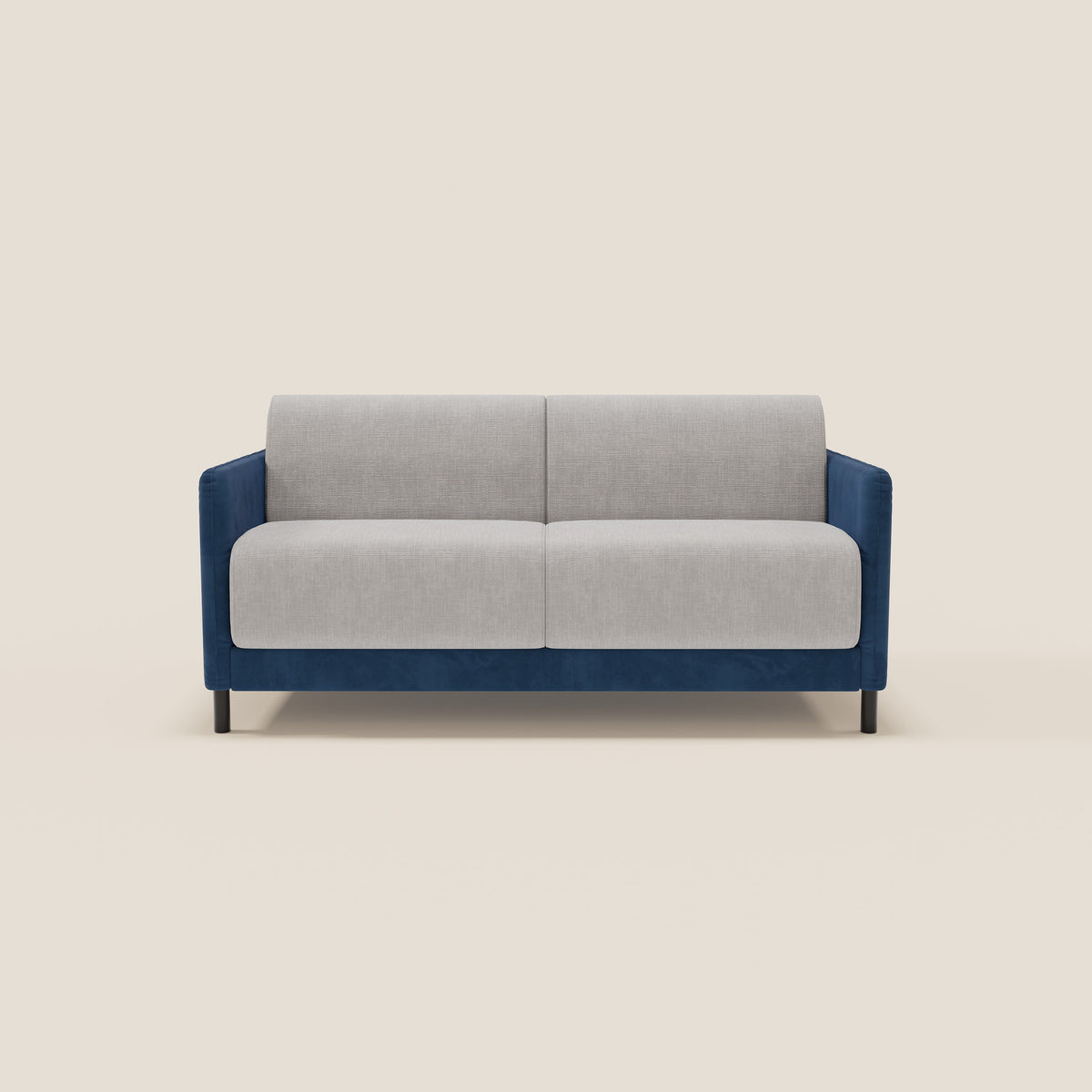 Narciso divano letto desing con materasso H18 cm bicolore con struttura in microfibra smacchiabile e imbottiture in elegante tessuto impermeabile T06 - divitt.sbs