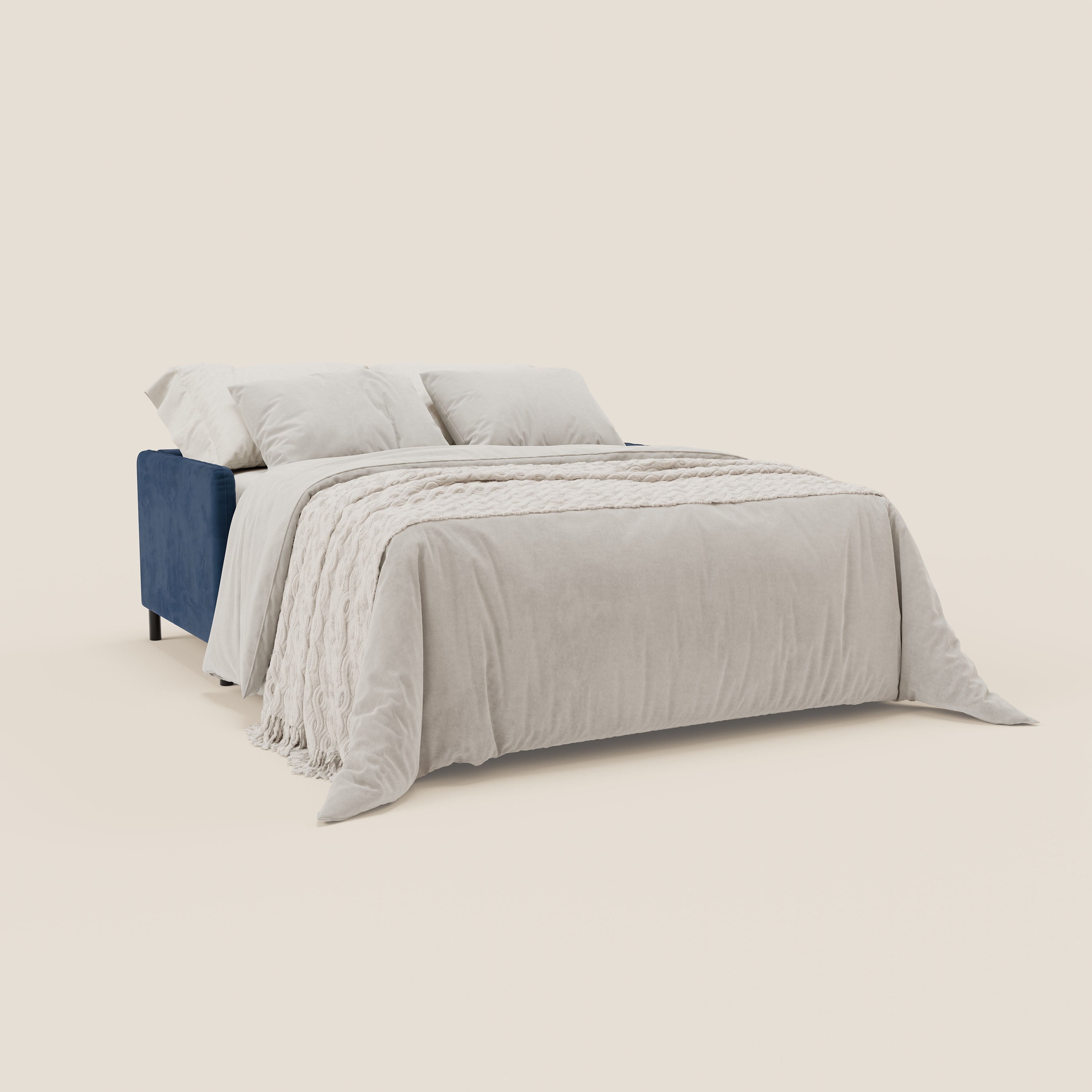 Narciso divano letto desing con materasso H18 cm bicolore con struttura in microfibra smacchiabile e imbottiture in elegante tessuto impermeabile T06 - divitt.sbs