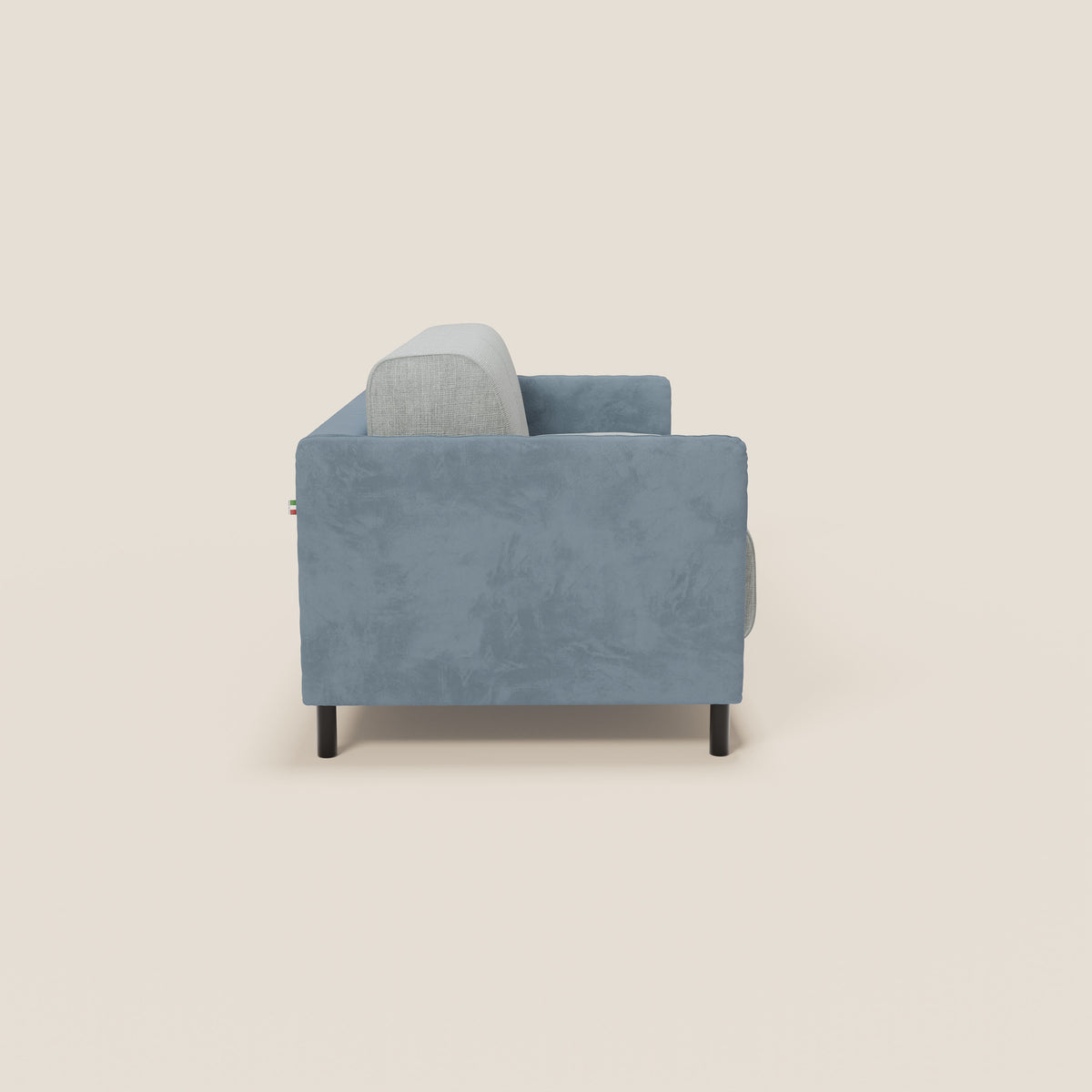 Narciso divano letto desing con materasso H18 cm bicolore con struttura in microfibra smacchiabile e imbottiture in elegante tessuto impermeabile T06 - divitt.sbs