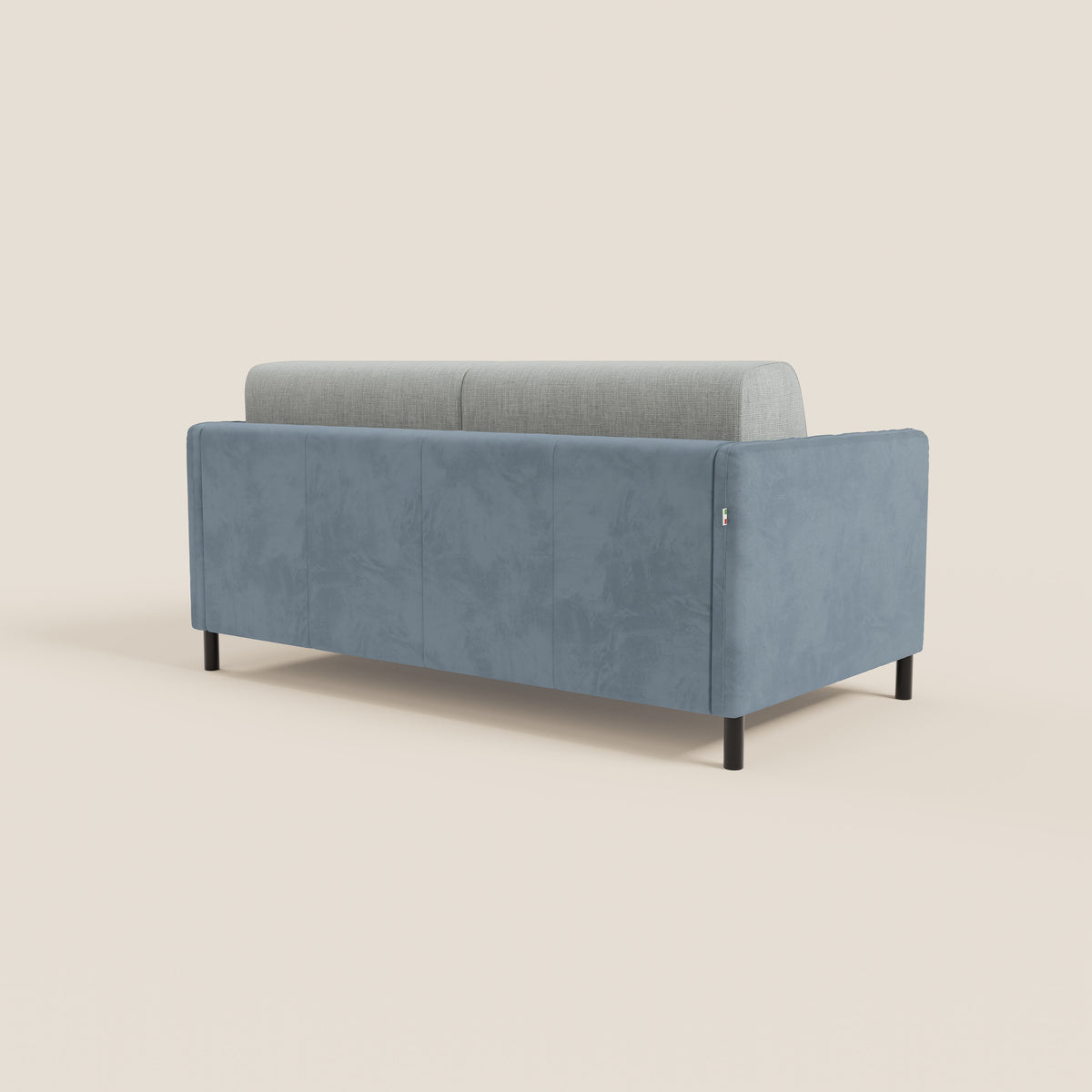 Narciso divano letto desing con materasso H18 cm bicolore con struttura in microfibra smacchiabile e imbottiture in elegante tessuto impermeabile T06 - divitt.sbs