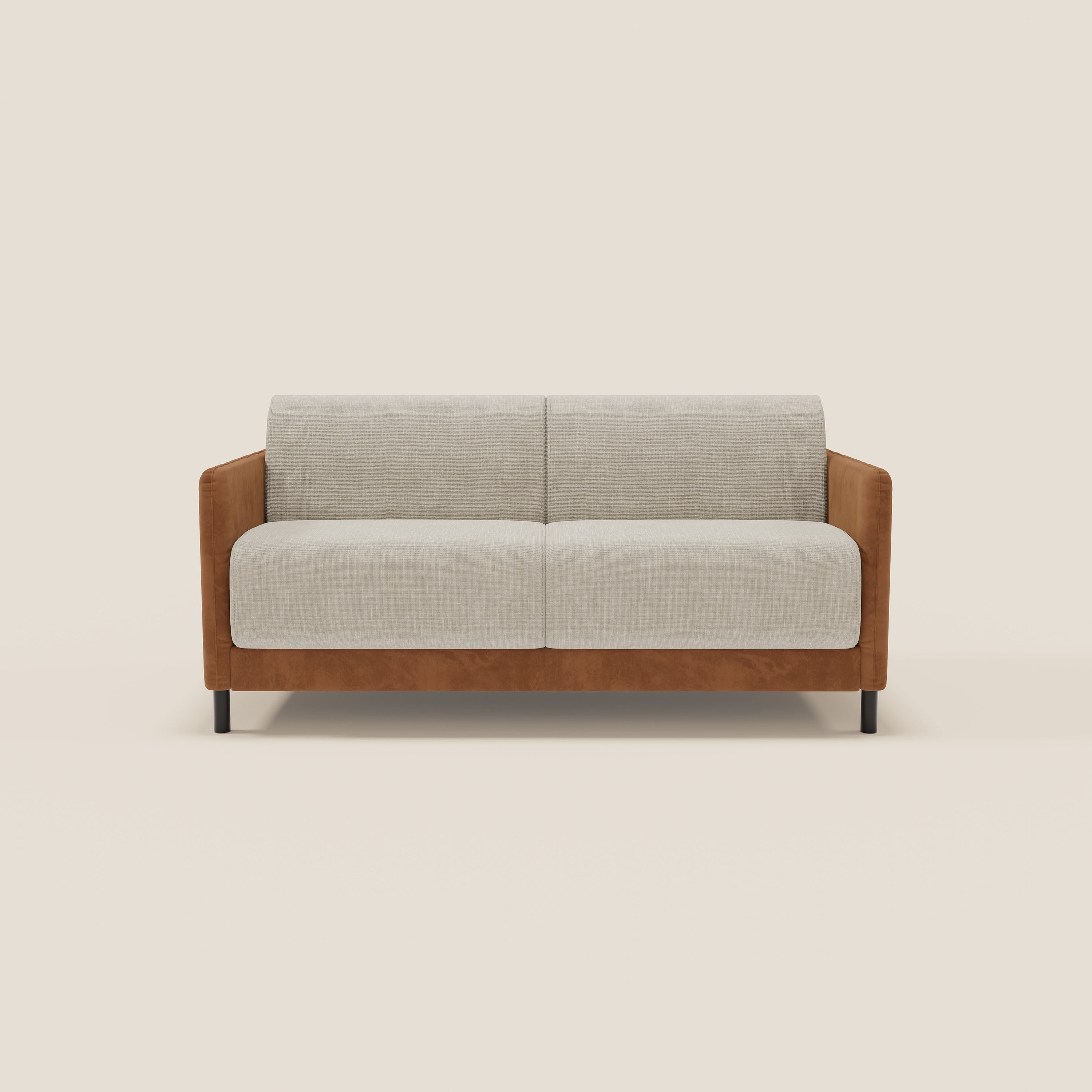 Narciso divano letto desing con materasso H18 cm bicolore con struttura in microfibra smacchiabile e imbottiture in elegante tessuto impermeabile T06 - divitt.sbs