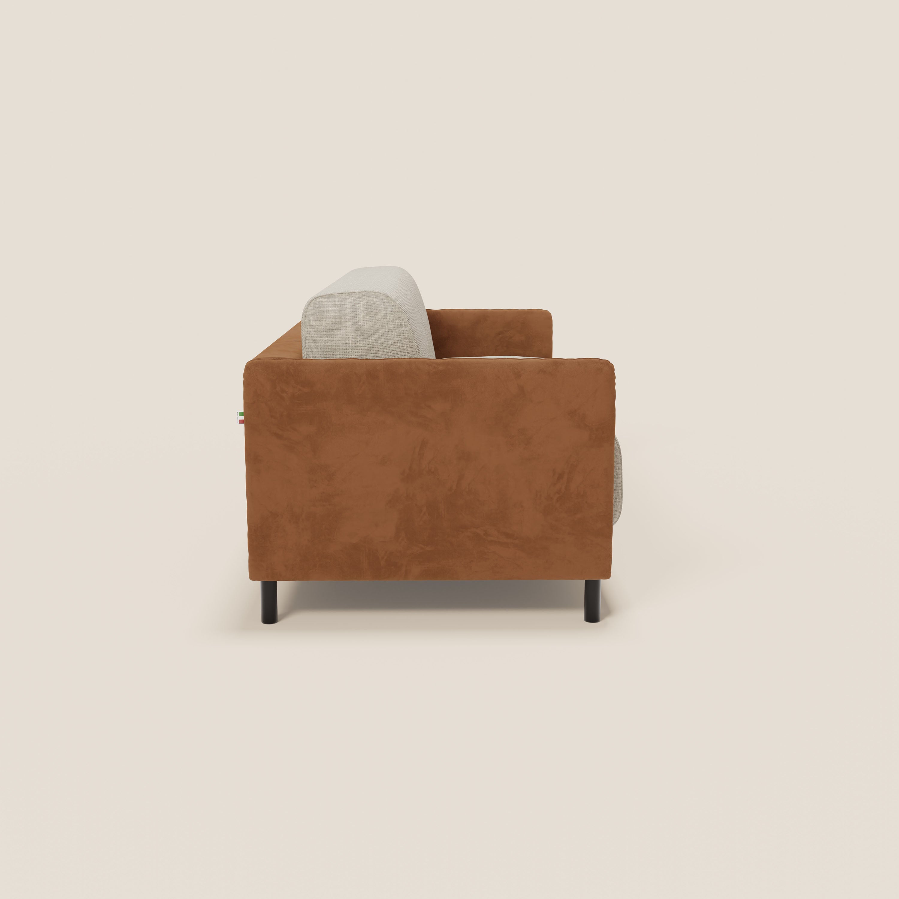 Narciso divano letto desing con materasso H18 cm bicolore con struttura in microfibra smacchiabile e imbottiture in elegante tessuto impermeabile T06 - divitt.sbs