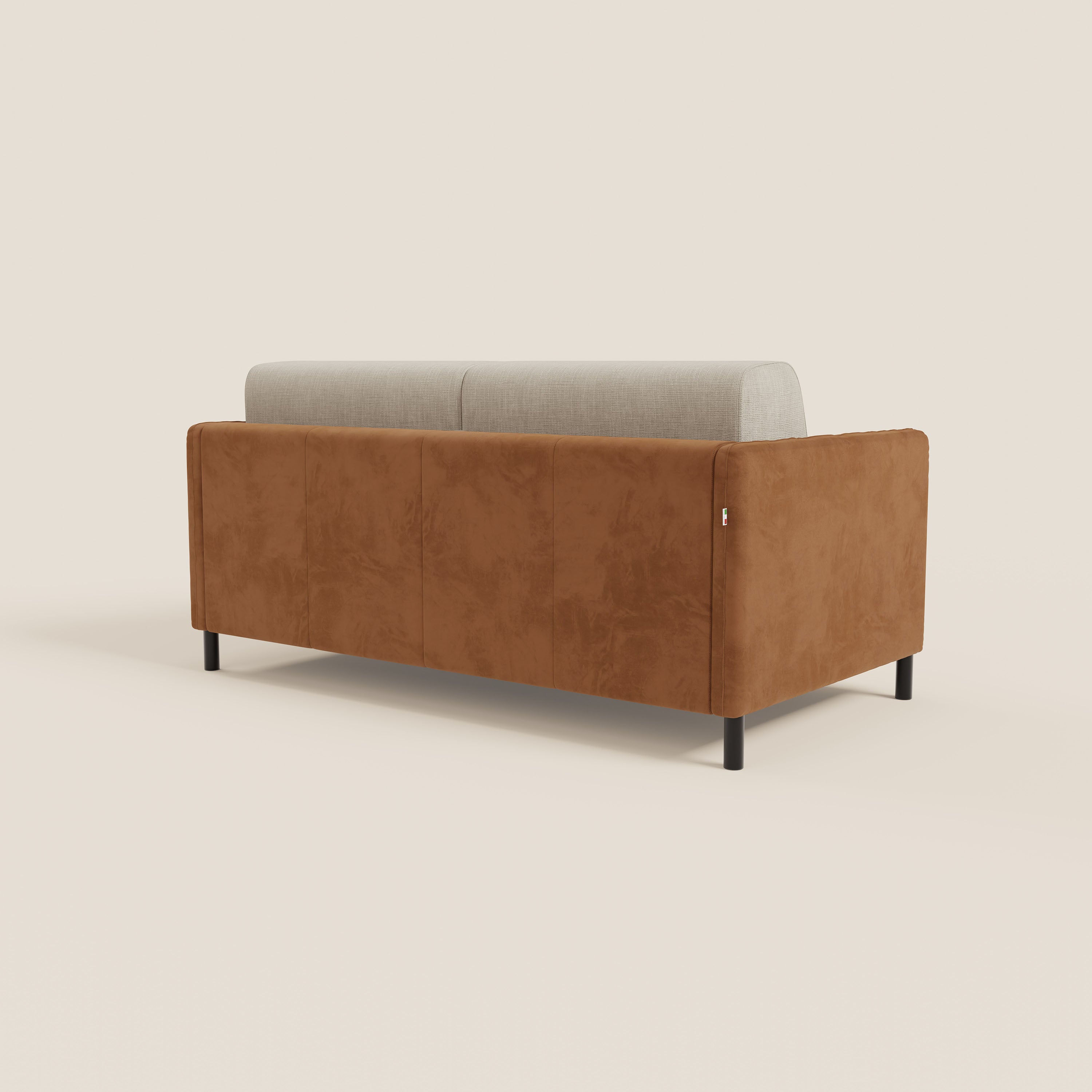 Narciso divano letto desing con materasso H18 cm bicolore con struttura in microfibra smacchiabile e imbottiture in elegante tessuto impermeabile T06 - divitt.sbs