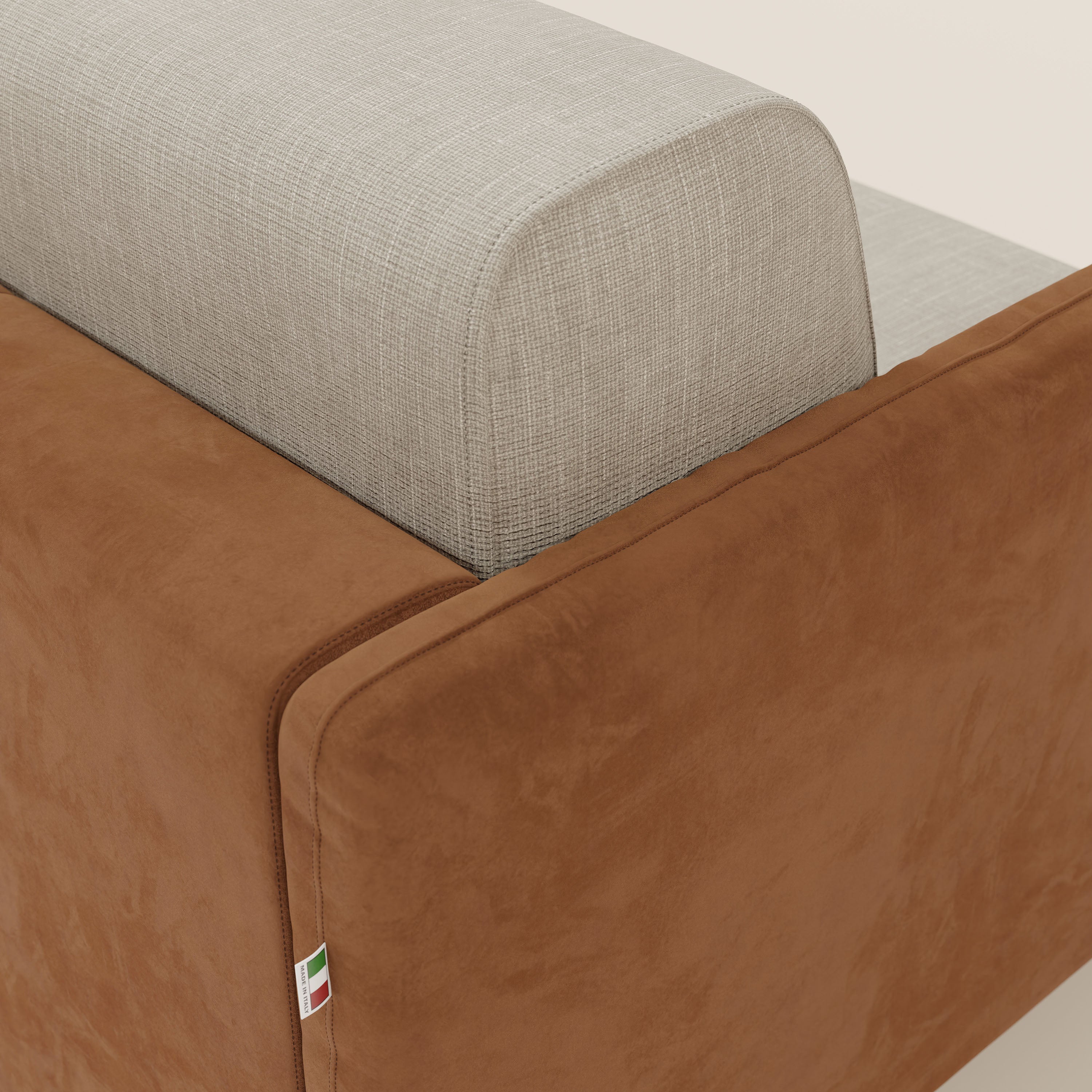 Narciso divano letto desing con materasso H18 cm bicolore con struttura in microfibra smacchiabile e imbottiture in elegante tessuto impermeabile T06 - divitt.sbs