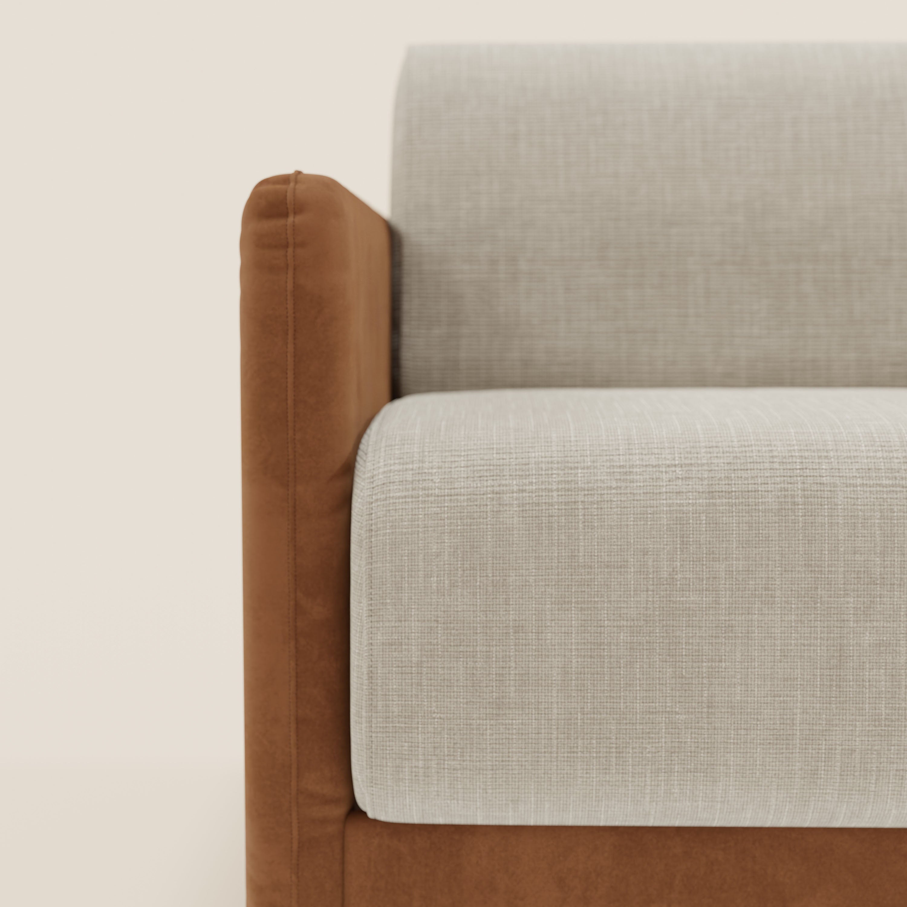 Narciso divano letto desing con materasso H18 cm bicolore con struttura in microfibra smacchiabile e imbottiture in elegante tessuto impermeabile T06 - divitt.sbs