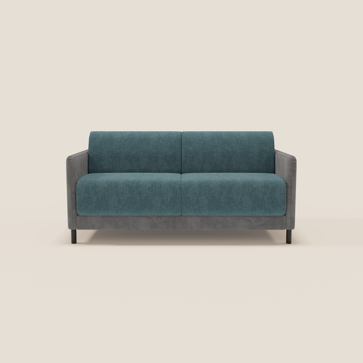 Narciso divano letto desing con materasso H18 cm bicolore con struttura in microfibra smacchiabile e imbottiture in elegante tessuto impermeabile T06 - divitt.sbs
