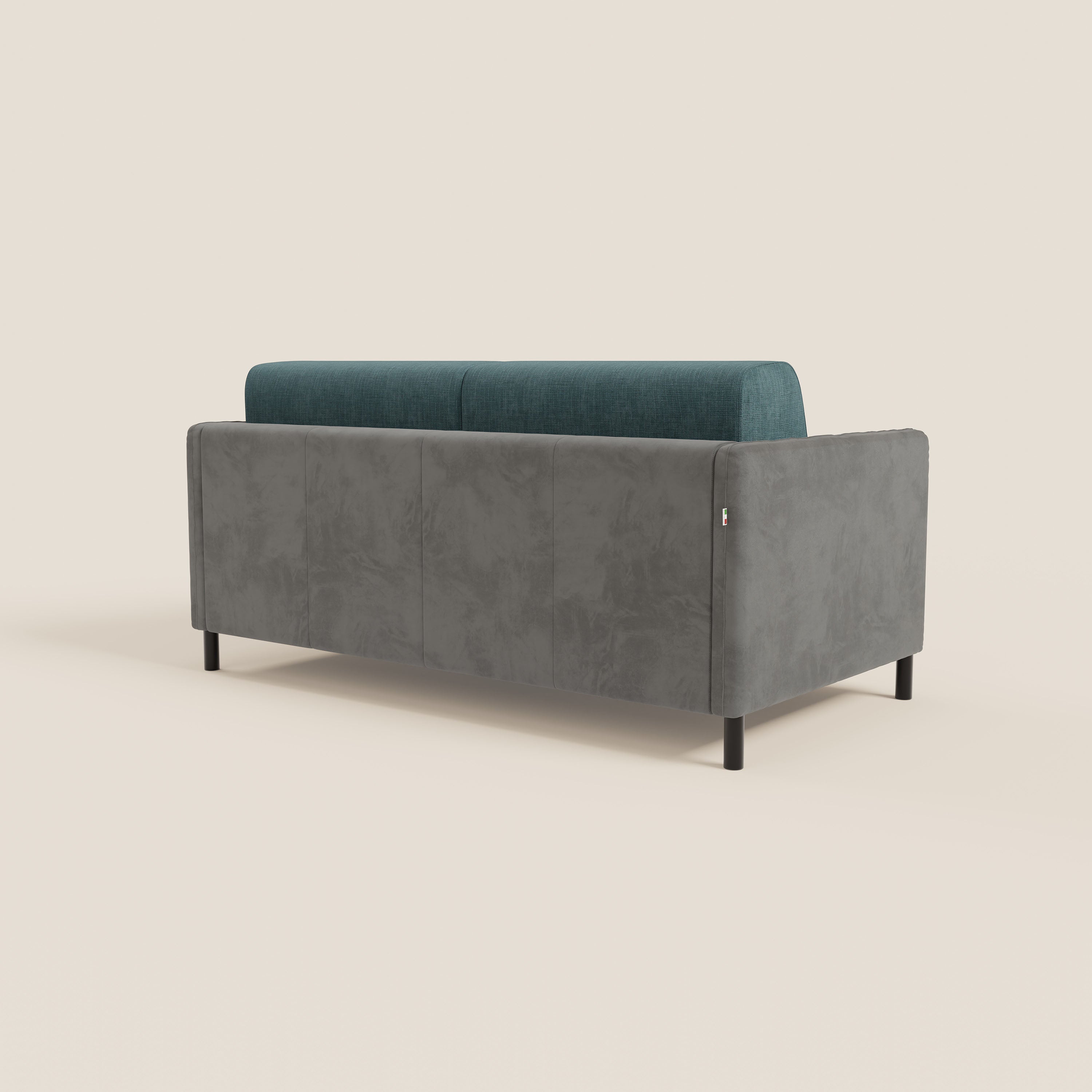 Narciso divano letto desing con materasso H18 cm bicolore con struttura in microfibra smacchiabile e imbottiture in elegante tessuto impermeabile T06 - divitt.sbs