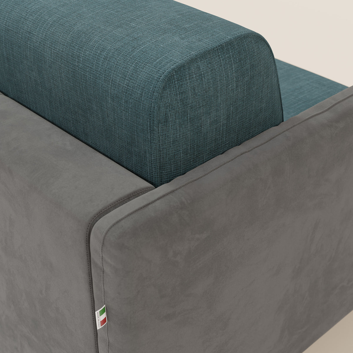 Narciso divano letto desing con materasso H18 cm bicolore con struttura in microfibra smacchiabile e imbottiture in elegante tessuto impermeabile T06 - divitt.sbs