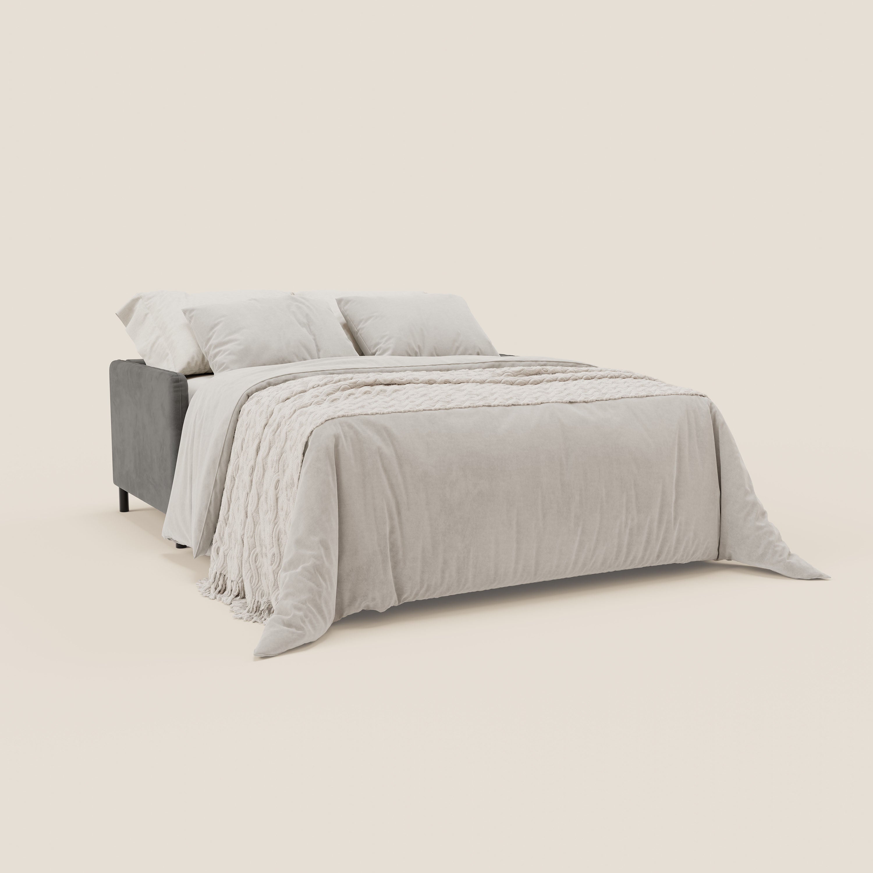 Narciso divano letto desing con materasso H18 cm bicolore con struttura in microfibra smacchiabile e imbottiture in elegante tessuto impermeabile T06 - divitt.sbs