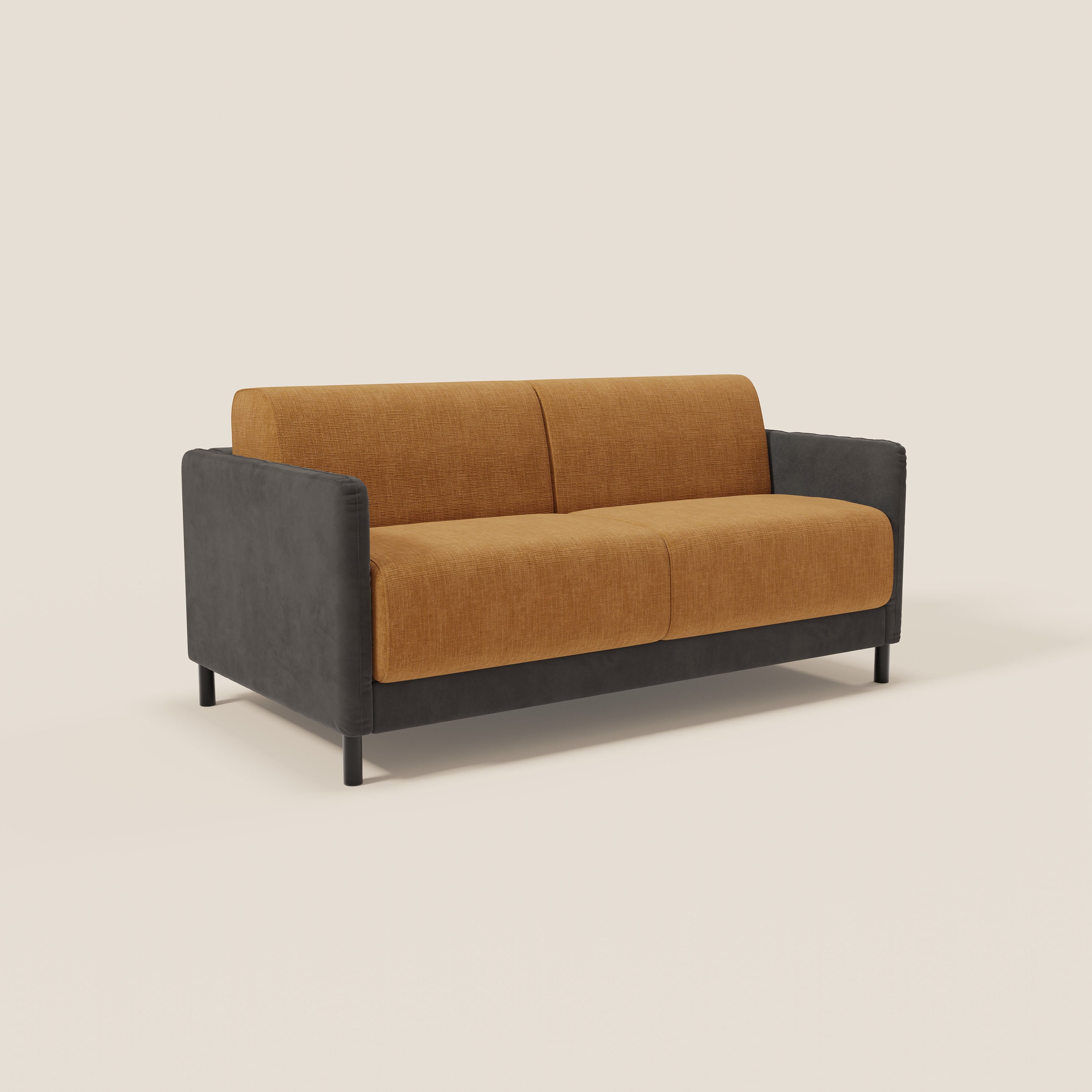 Narciso divano letto desing con materasso H18 cm bicolore con struttura in microfibra smacchiabile e imbottiture in elegante tessuto impermeabile T06 - divitt.sbs