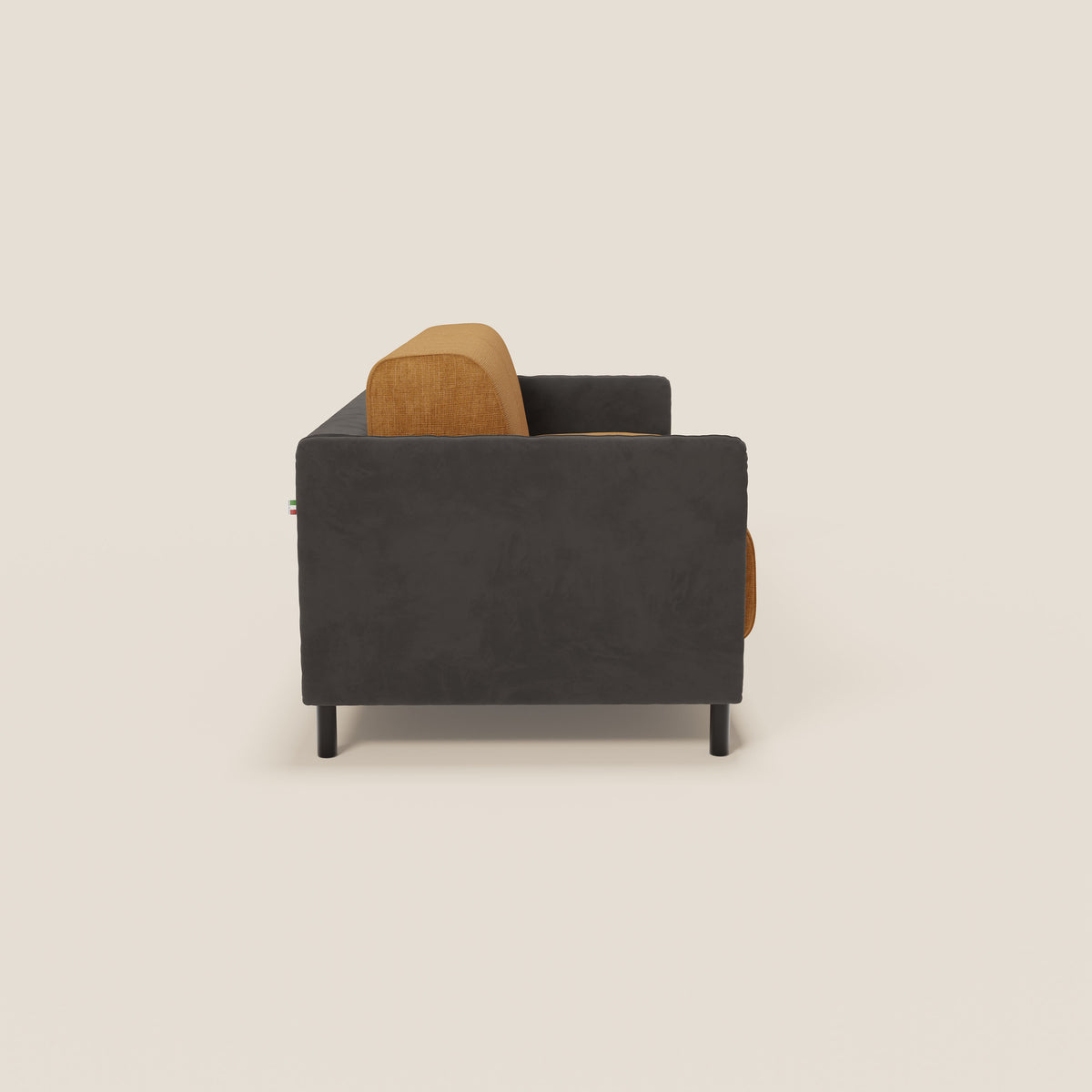 Narciso divano letto desing con materasso H18 cm bicolore con struttura in microfibra smacchiabile e imbottiture in elegante tessuto impermeabile T06 - divitt.sbs