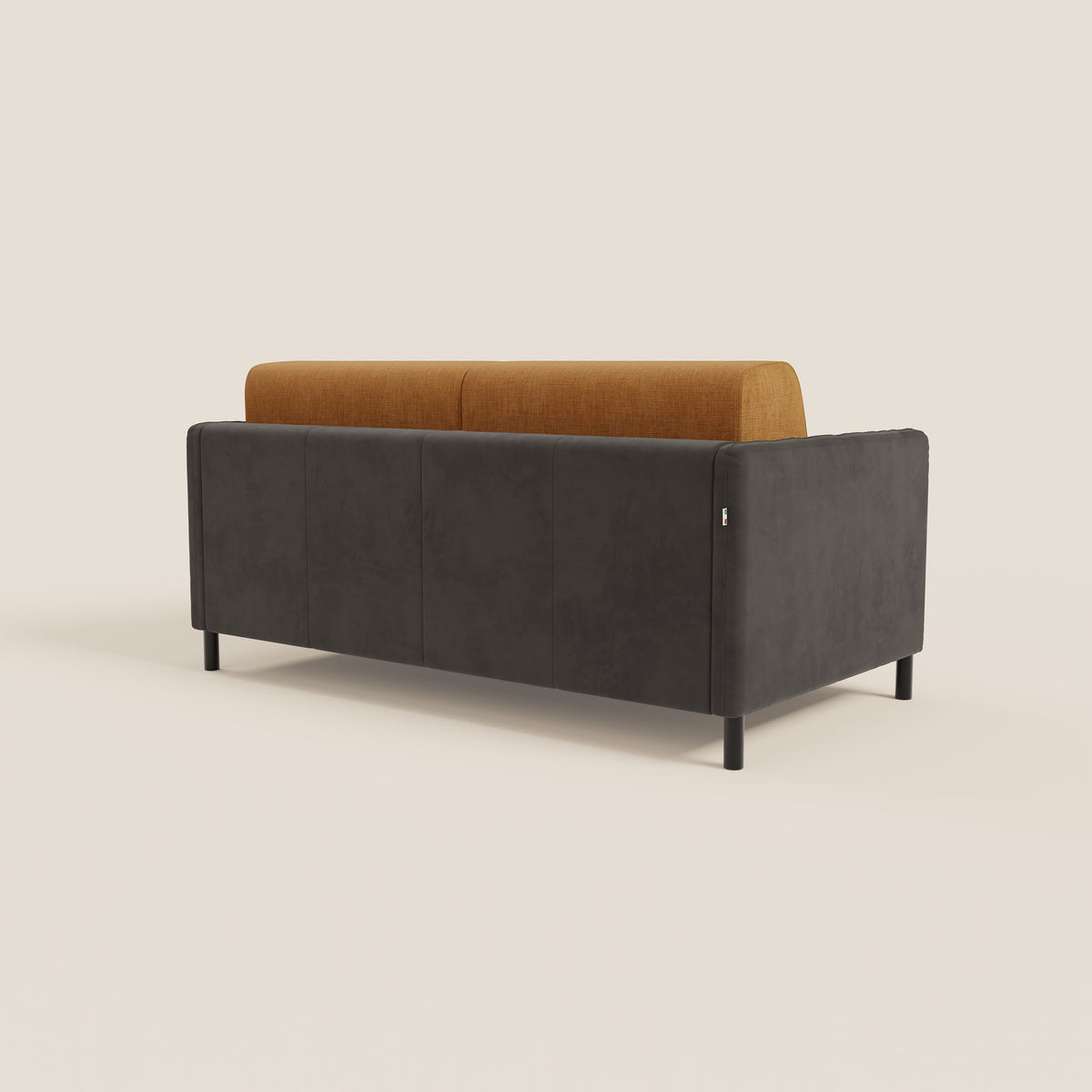 Narciso divano letto desing con materasso H18 cm bicolore con struttura in microfibra smacchiabile e imbottiture in elegante tessuto impermeabile T06 - divitt.sbs
