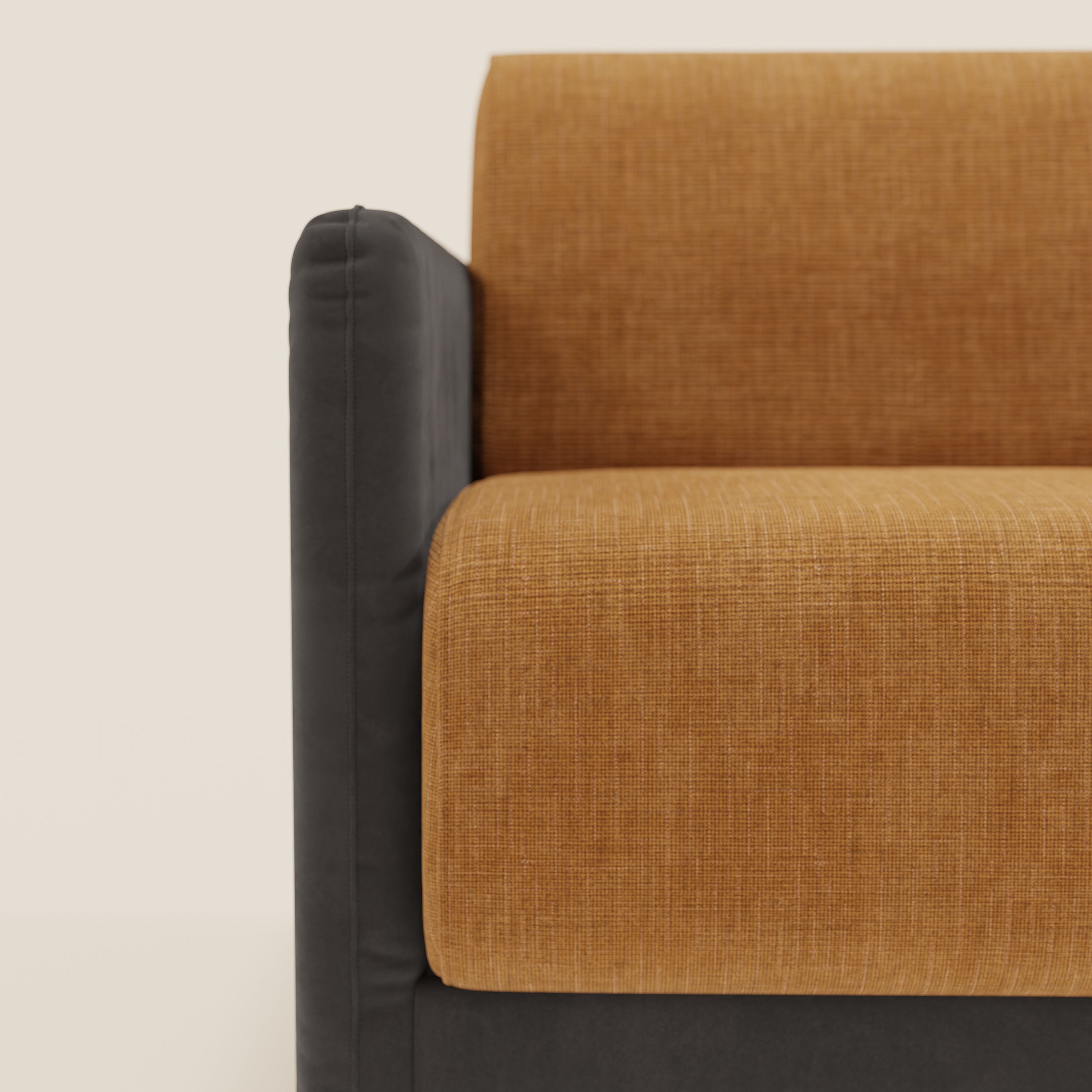 Narciso divano letto desing con materasso H18 cm bicolore con struttura in microfibra smacchiabile e imbottiture in elegante tessuto impermeabile T06 - divitt.sbs