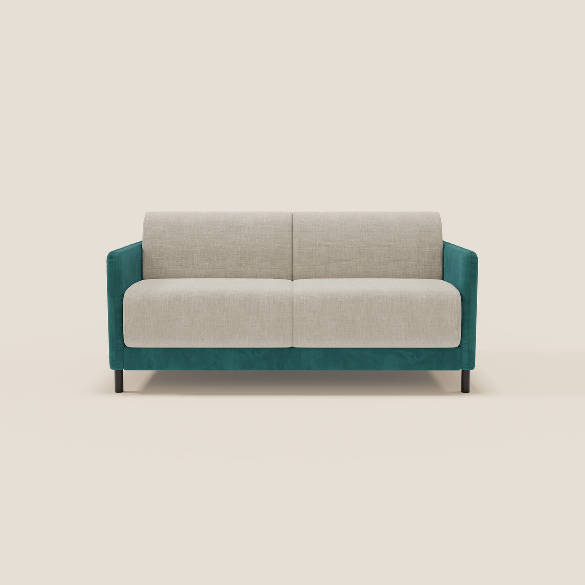Narciso divano letto desing con materasso H18 cm bicolore con struttura in microfibra smacchiabile e imbottiture in elegante tessuto impermeabile T06 - divitt.sbs
