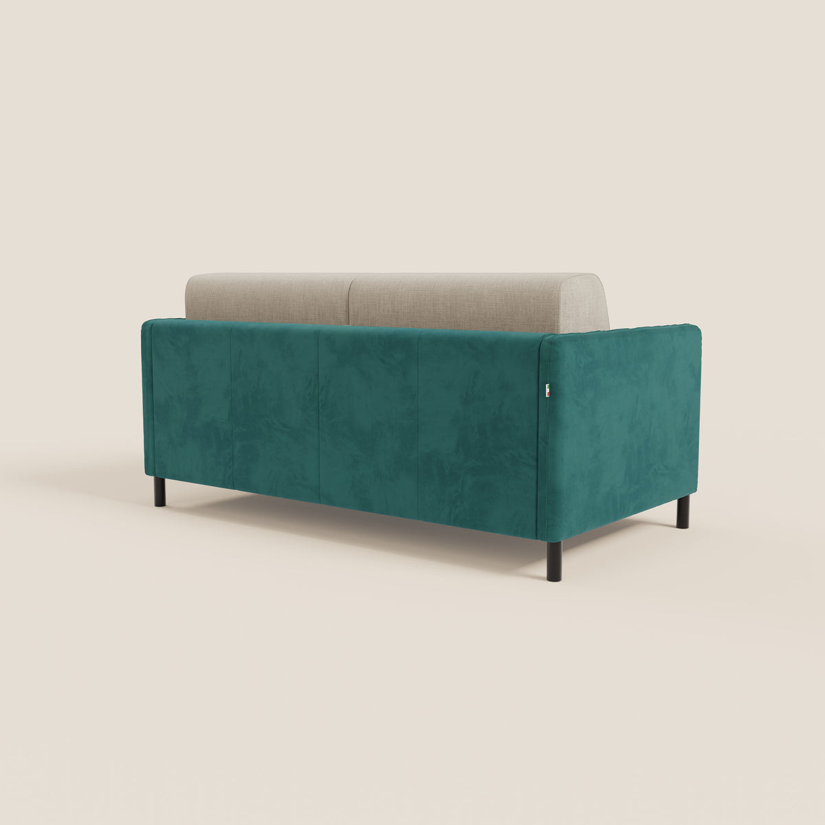 Narciso divano letto desing con materasso H18 cm bicolore con struttura in microfibra smacchiabile e imbottiture in elegante tessuto impermeabile T06 - divitt.sbs
