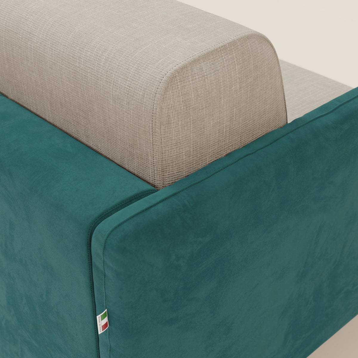 Narciso divano letto desing con materasso H18 cm bicolore con struttura in microfibra smacchiabile e imbottiture in elegante tessuto impermeabile T06 - divitt.sbs