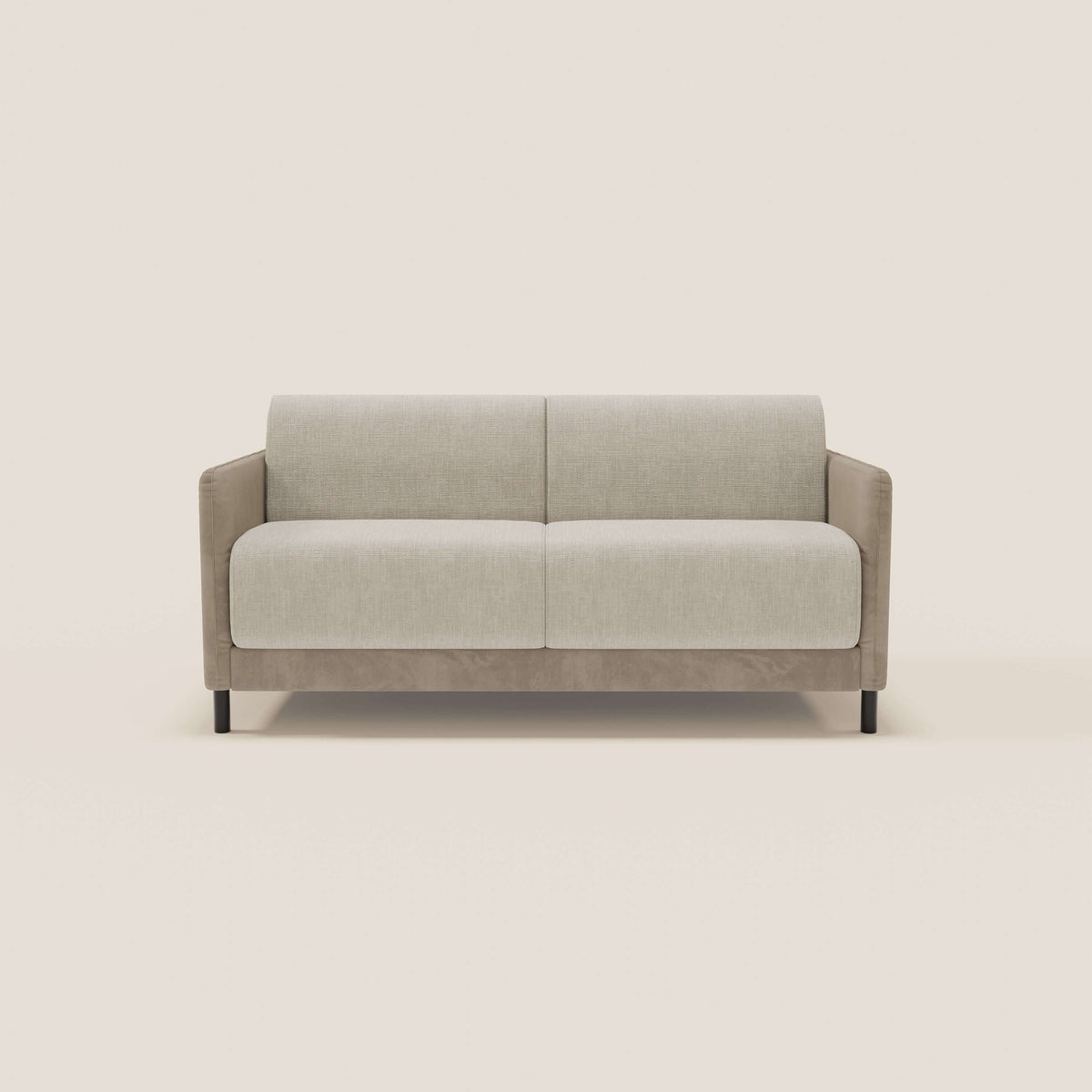 Narciso divano letto desing con materasso H18 cm bicolore con struttura in microfibra smacchiabile e imbottiture in elegante tessuto impermeabile T06 - divitt.sbs