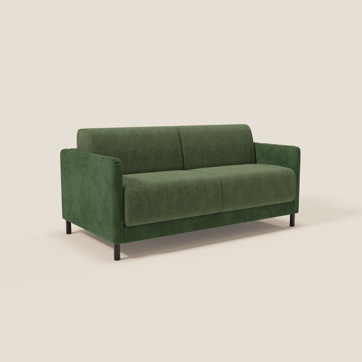 Narciso divano letto desing con materasso H18 cm bicolore con struttura in microfibra smacchiabile e imbottiture in elegante tessuto impermeabile T06 - divitt.sbs