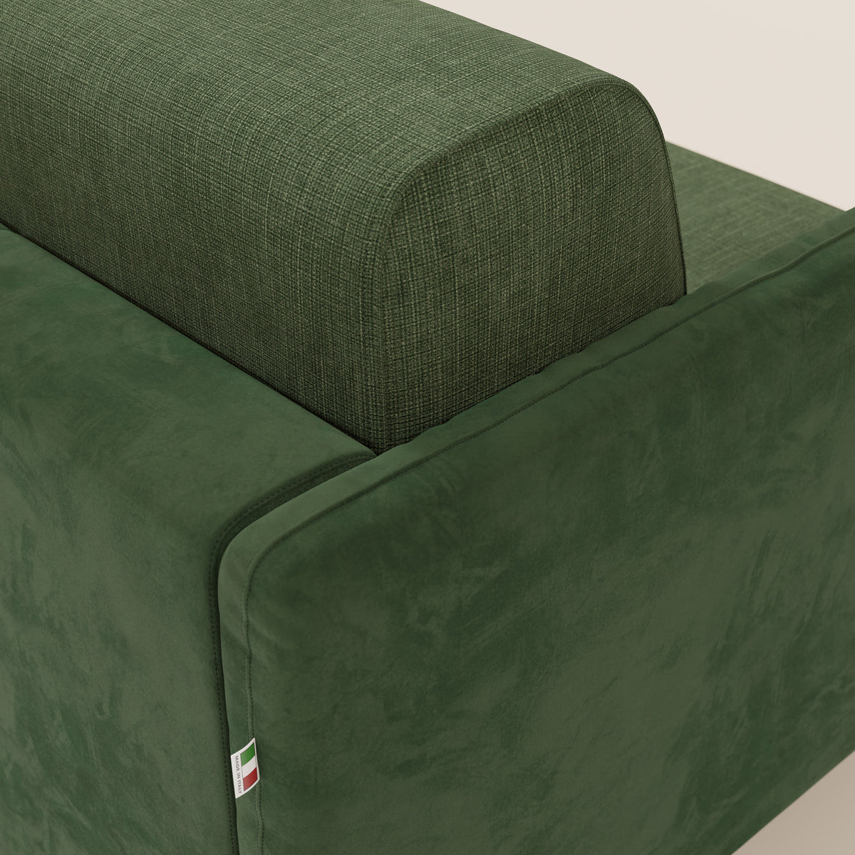 Narciso divano letto desing con materasso H18 cm bicolore con struttura in microfibra smacchiabile e imbottiture in elegante tessuto impermeabile T06 - divitt.sbs