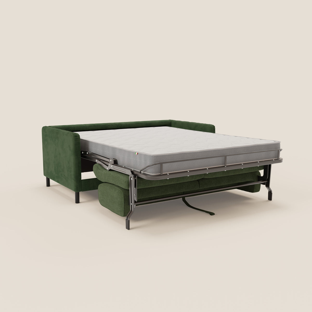 Narciso divano letto desing con materasso H18 cm bicolore con struttura in microfibra smacchiabile e imbottiture in elegante tessuto impermeabile T06 - divitt.sbs