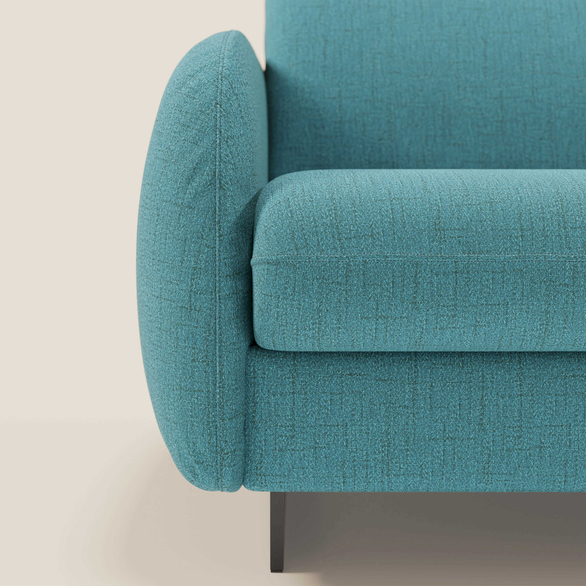 Ninfea Divano Letto Angolare con Penisola Contenitore e Materasso H18 cm - piedini in metallo e Tessuto impermeabile T03 - divitt.sbs