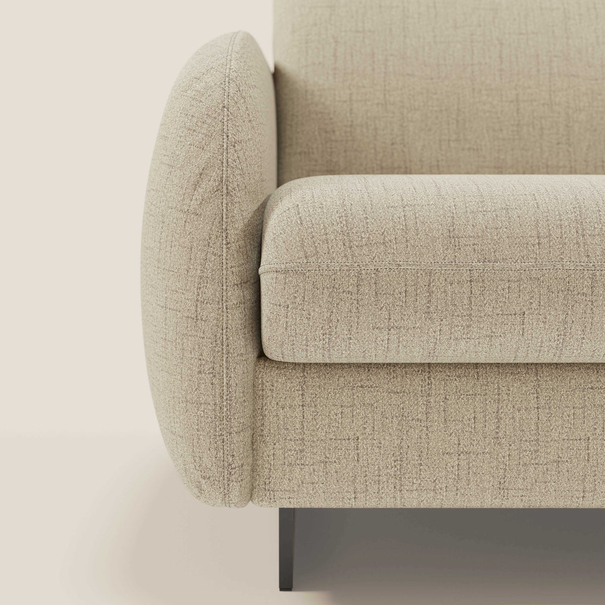 Ninfea Divano Letto Angolare con Penisola Contenitore e Materasso H18 cm - piedini in metallo e Tessuto impermeabile T03 - divitt.sbs