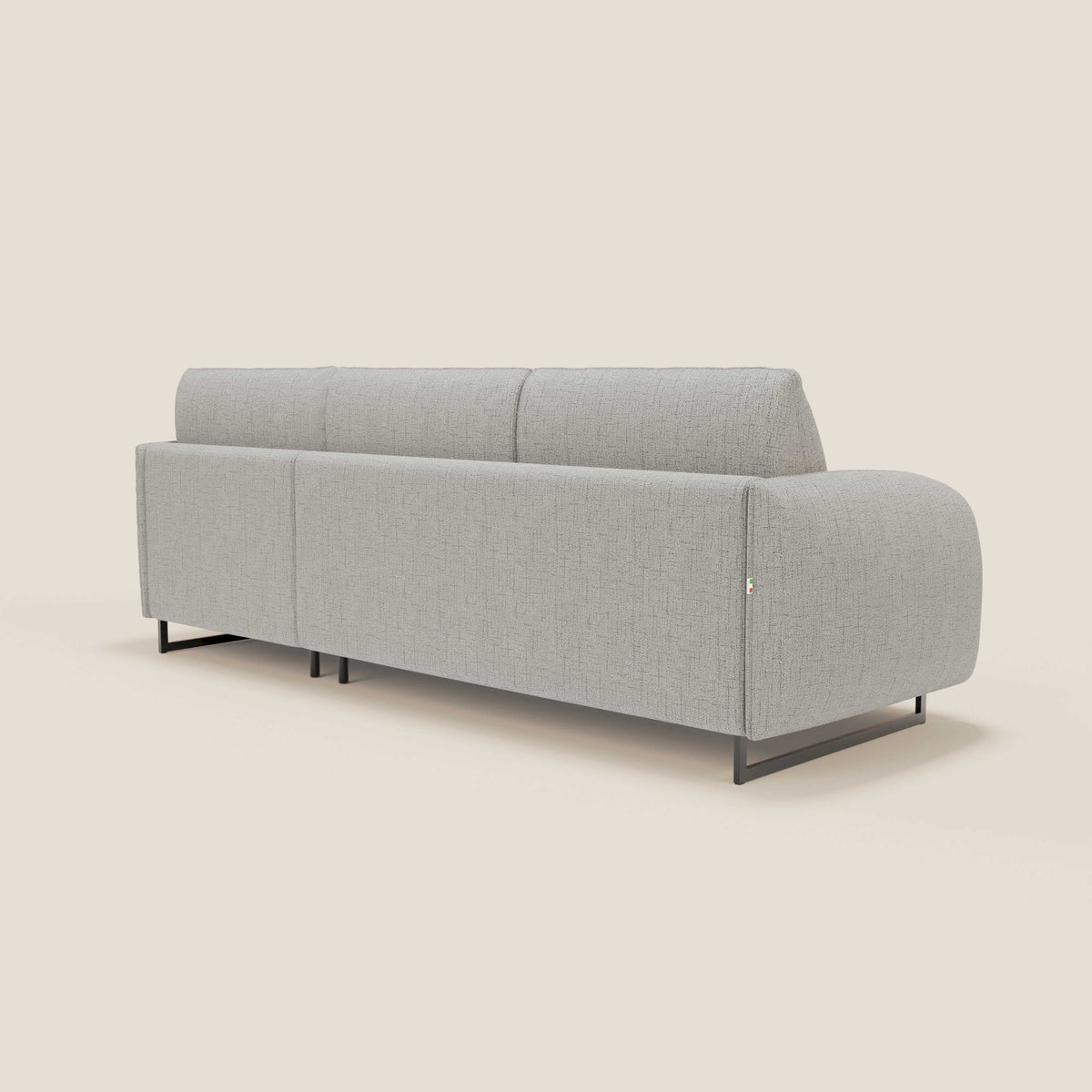 Ninfea Divano Letto Angolare con Penisola Contenitore e Materasso H18 cm - piedini in metallo e Tessuto impermeabile T03 - divitt.sbs