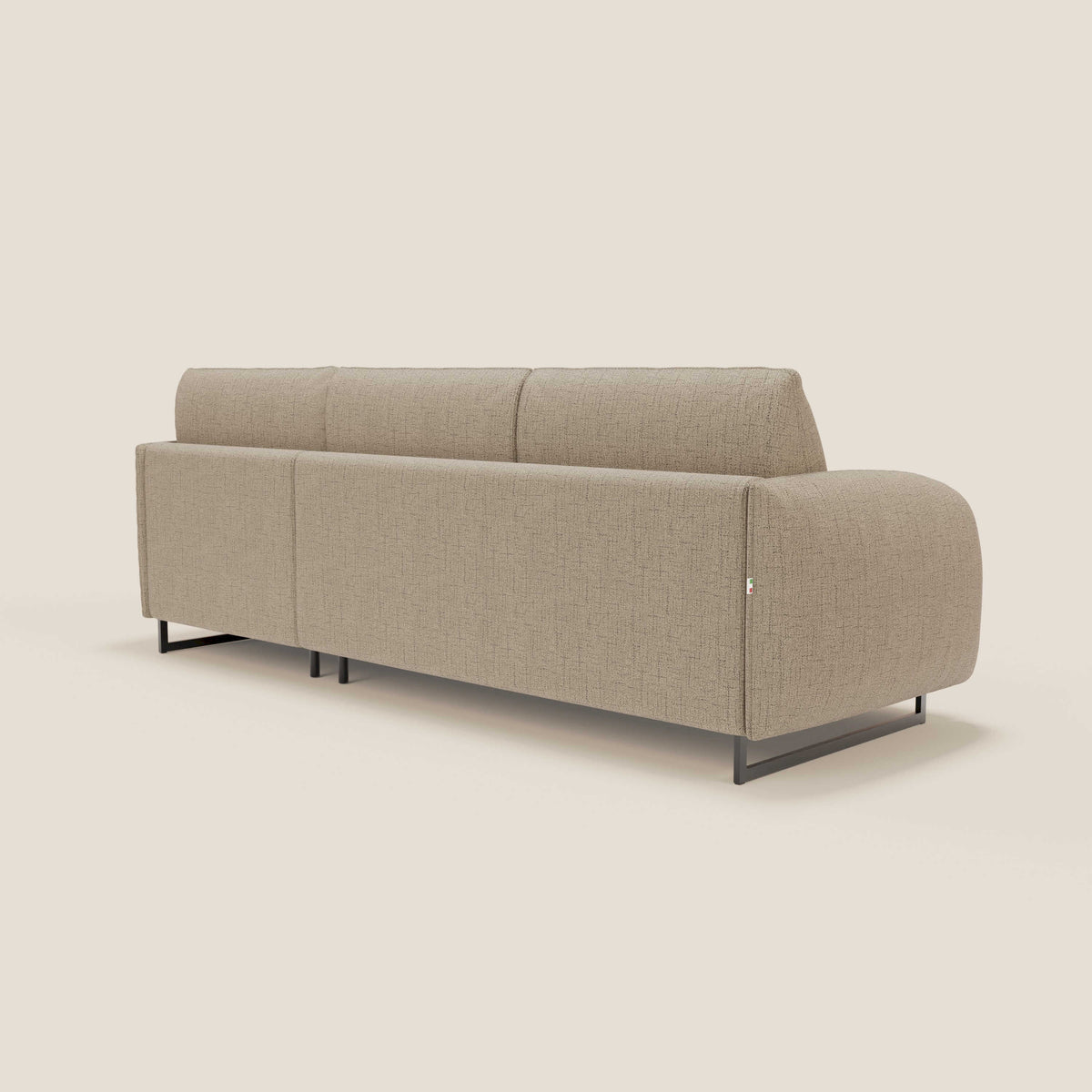 Ninfea Divano Letto Angolare con Penisola Contenitore e Materasso H18 cm - piedini in metallo e Tessuto impermeabile T03 - divitt.sbs