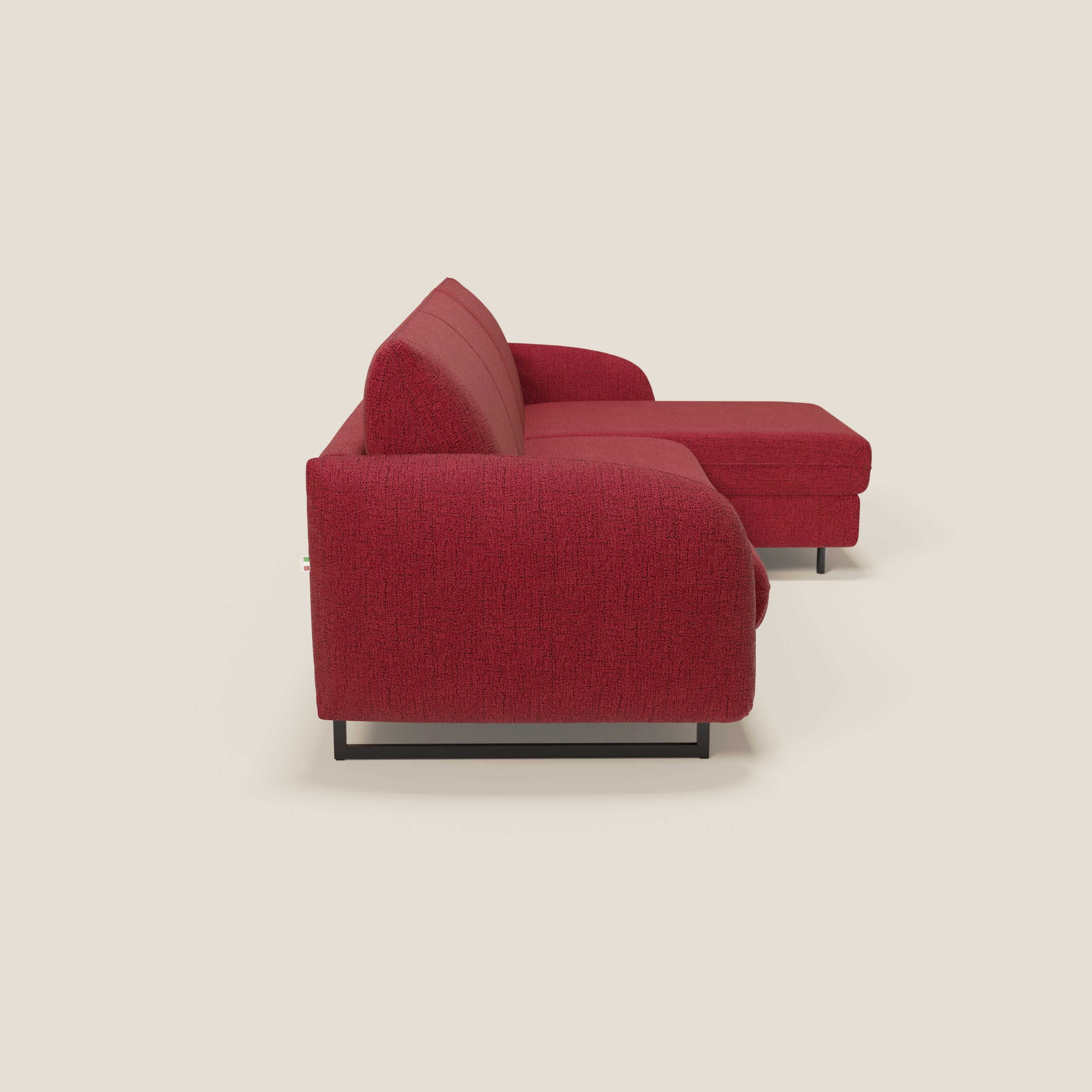 Ninfea Divano Letto Angolare con Penisola Contenitore e Materasso H18 cm - piedini in metallo e Tessuto impermeabile T03 - divitt.sbs