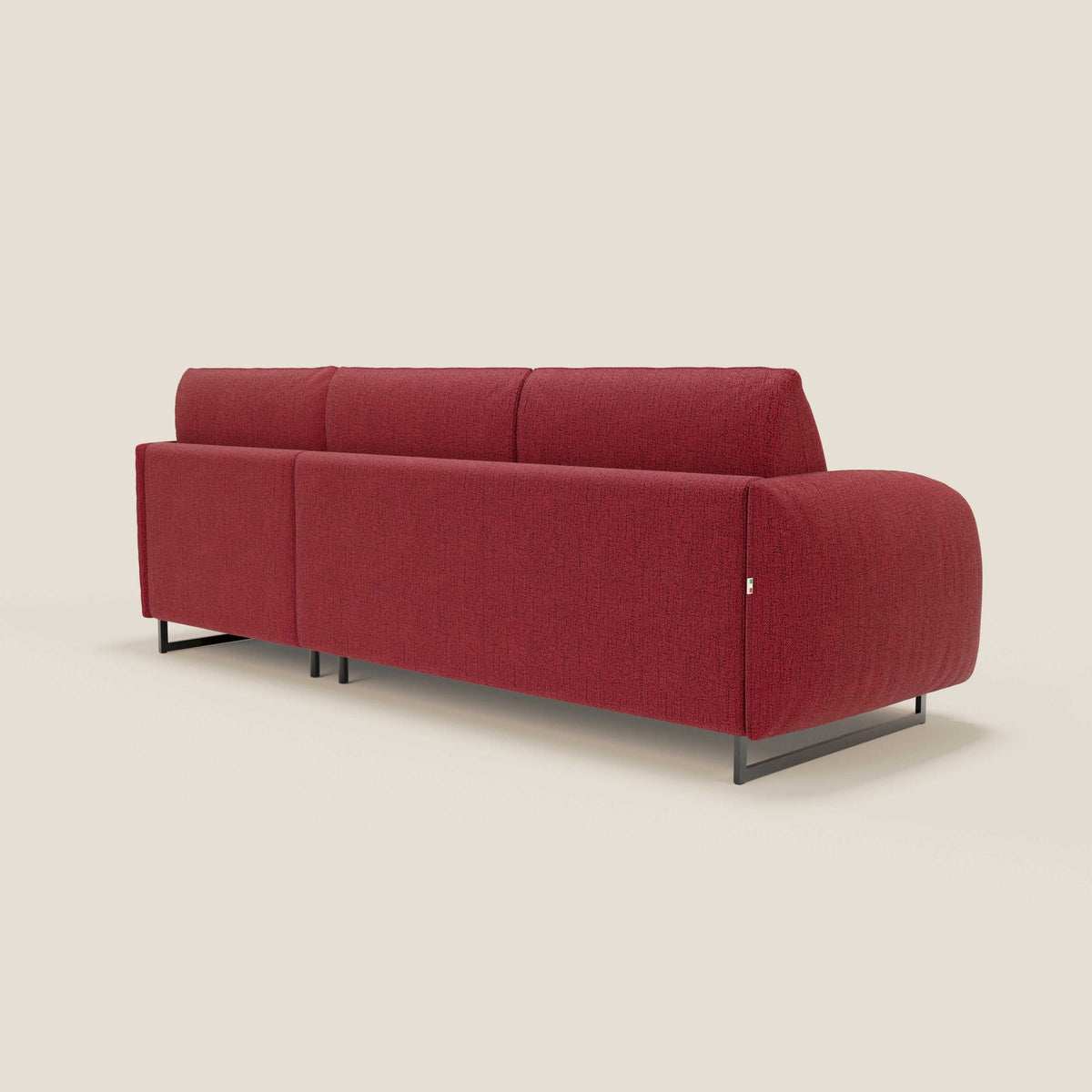Ninfea Divano Letto Angolare con Penisola Contenitore e Materasso H18 cm - piedini in metallo e Tessuto impermeabile T03 - divitt.sbs